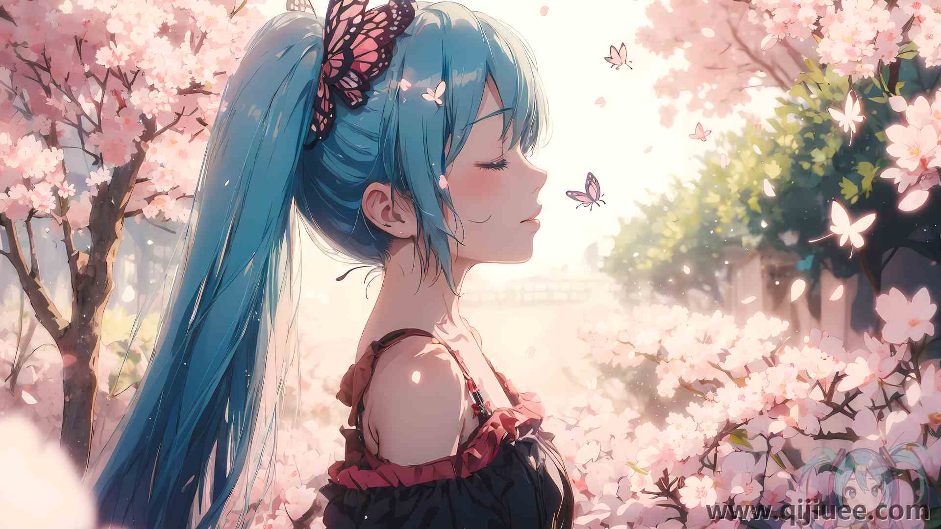 蓝色头发 侧面 闭着眼睛 长发 动漫 动漫女孩 小提琴 初音  电脑壁纸 4K壁纸4096 x 2731/13.68 MB-柒染云阁