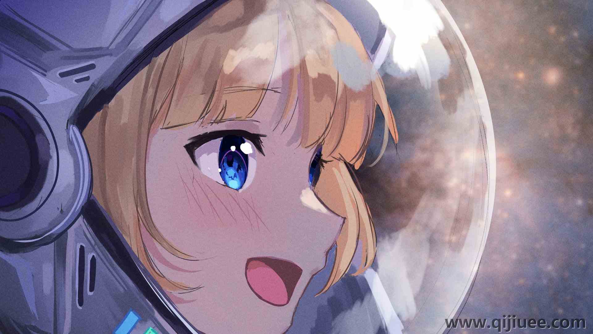 微笑 蓝眼睛 金发 日间艺术 动漫女孩 全息 华生阿米莉亚 宇航服  电脑壁纸 4K壁纸4096 x 3558/1.95 MB-柒染云阁