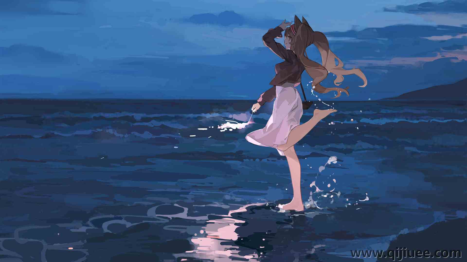 动漫 动漫女孩 海滩 电脑壁纸 4K壁纸5000 x 2988/3 MB-柒染云阁