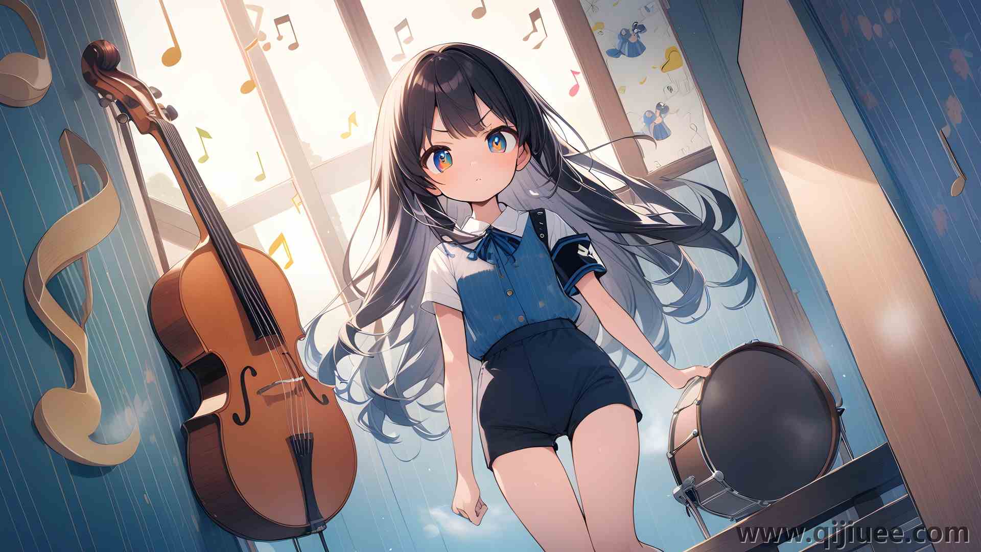 动漫女孩 AI艺术 音乐 萝莉 电脑壁纸 4K壁纸5376 x 3072/3.12 MB-柒染云阁