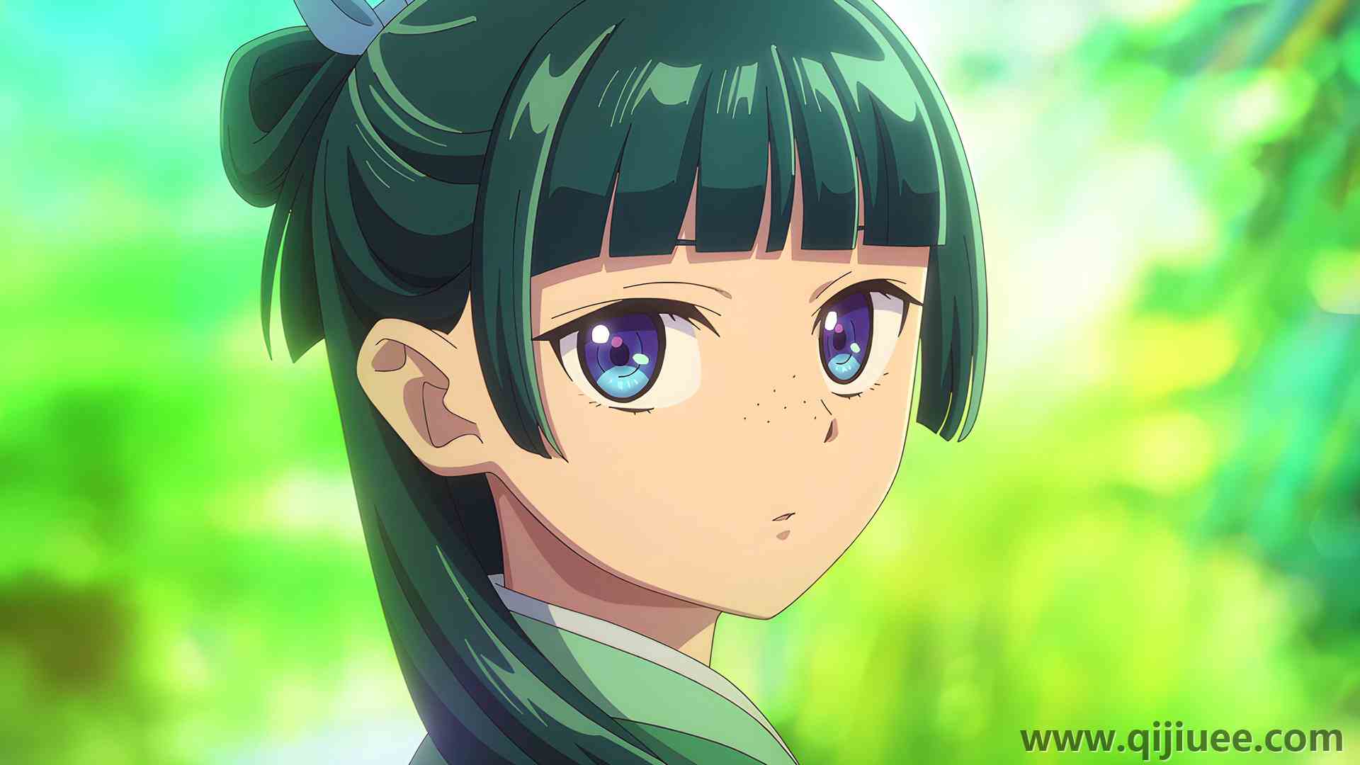 绿头发 药剂师日记 毛毛 动漫 回头看 电脑壁纸 4K壁纸3840 x 2160/4.84 MB-柒染云阁
