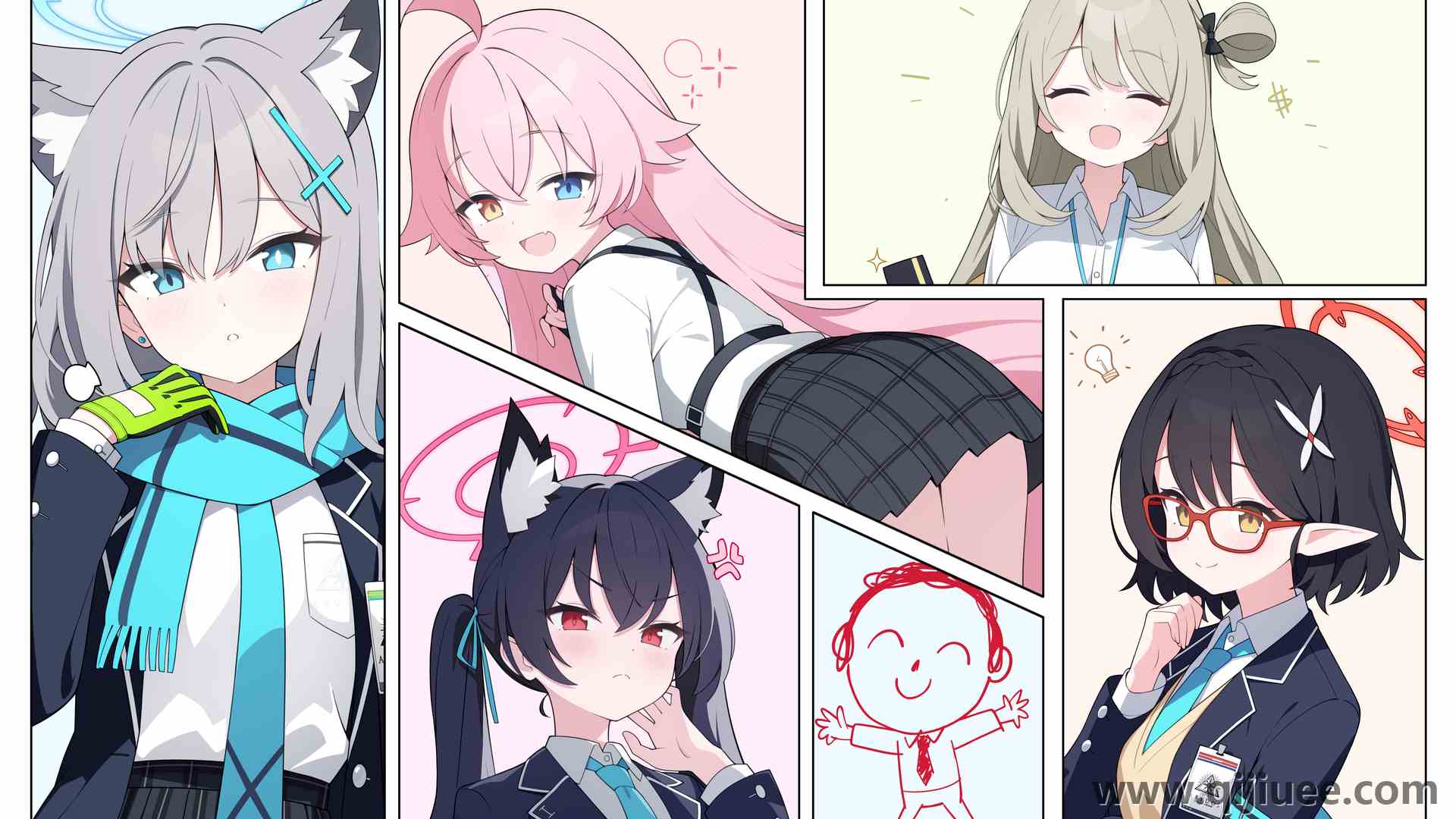 微笑 二次元 动漫 动漫女孩 蓝色档案 电脑壁纸 4K壁纸4200 x 2762/3.46 MB-柒染云阁