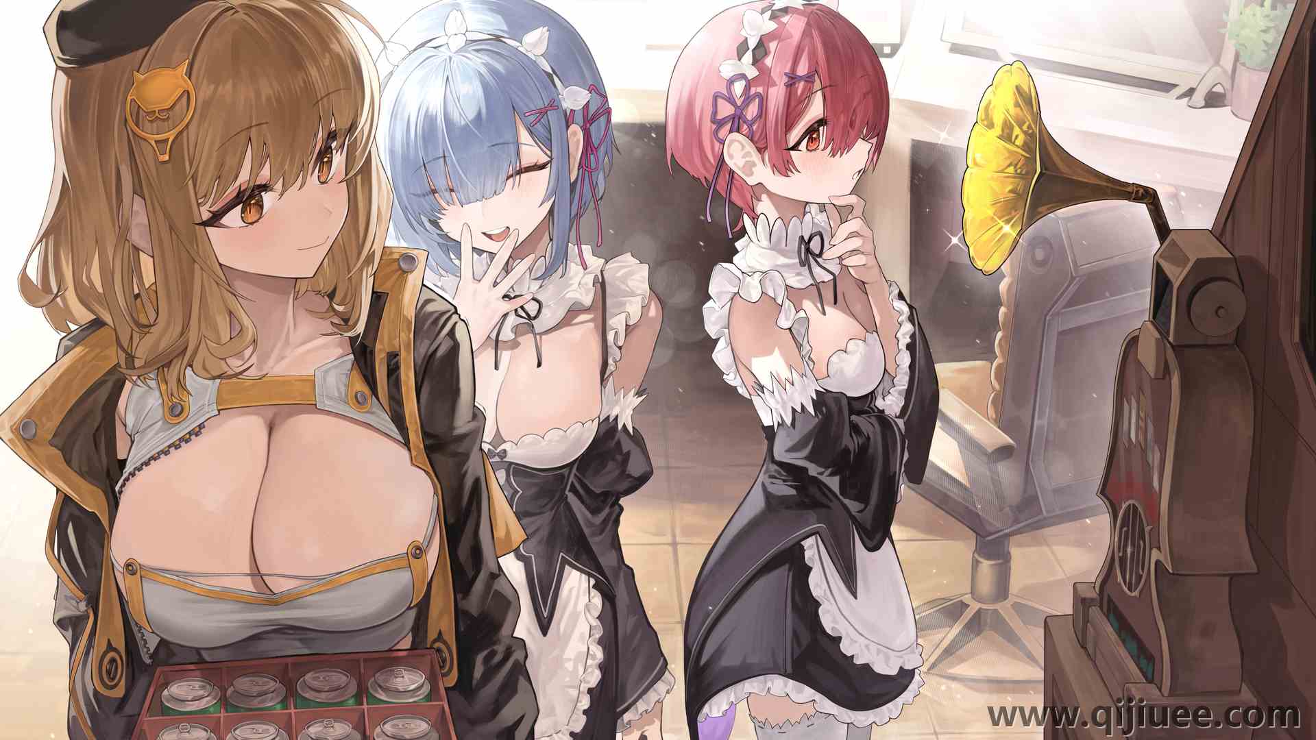 留声机 微笑 侧看 电脑壁纸 4K壁纸5760 x 3240/17.12 MB-柒染云阁