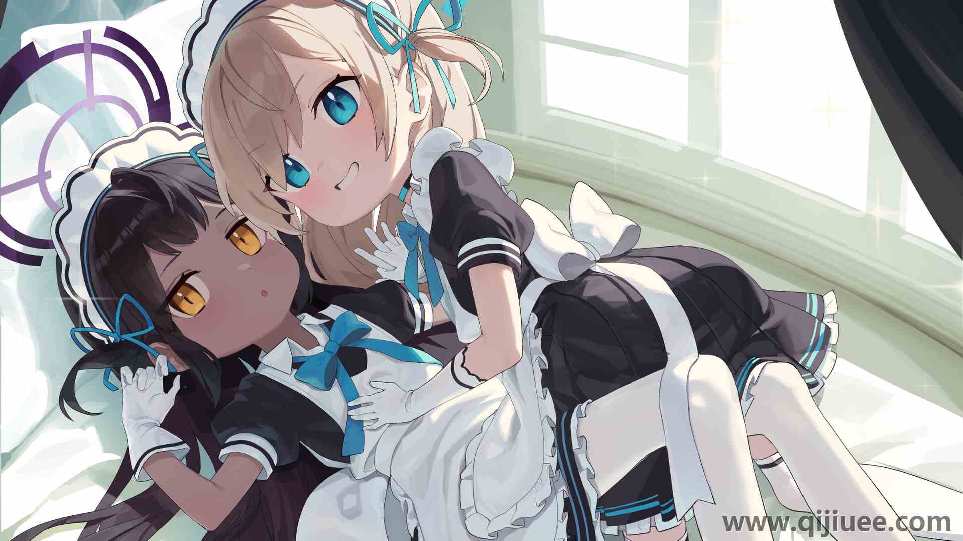 电子游戏人物 床上 动漫女孩 女仆 蓝色档案 电脑壁纸 4K壁纸4096 x 2892/6.14 MB-柒染云阁