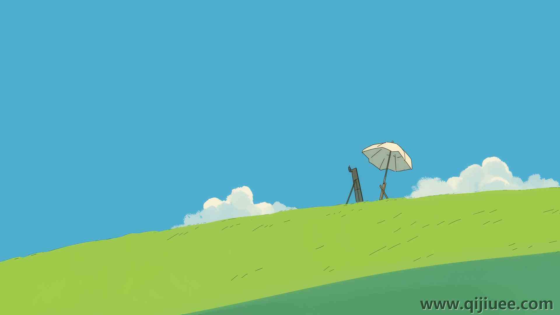 数码艺术 艺术品 风升起 伞 画架  电脑壁纸 4K壁纸3840 x 2160/4 MB-柒染云阁