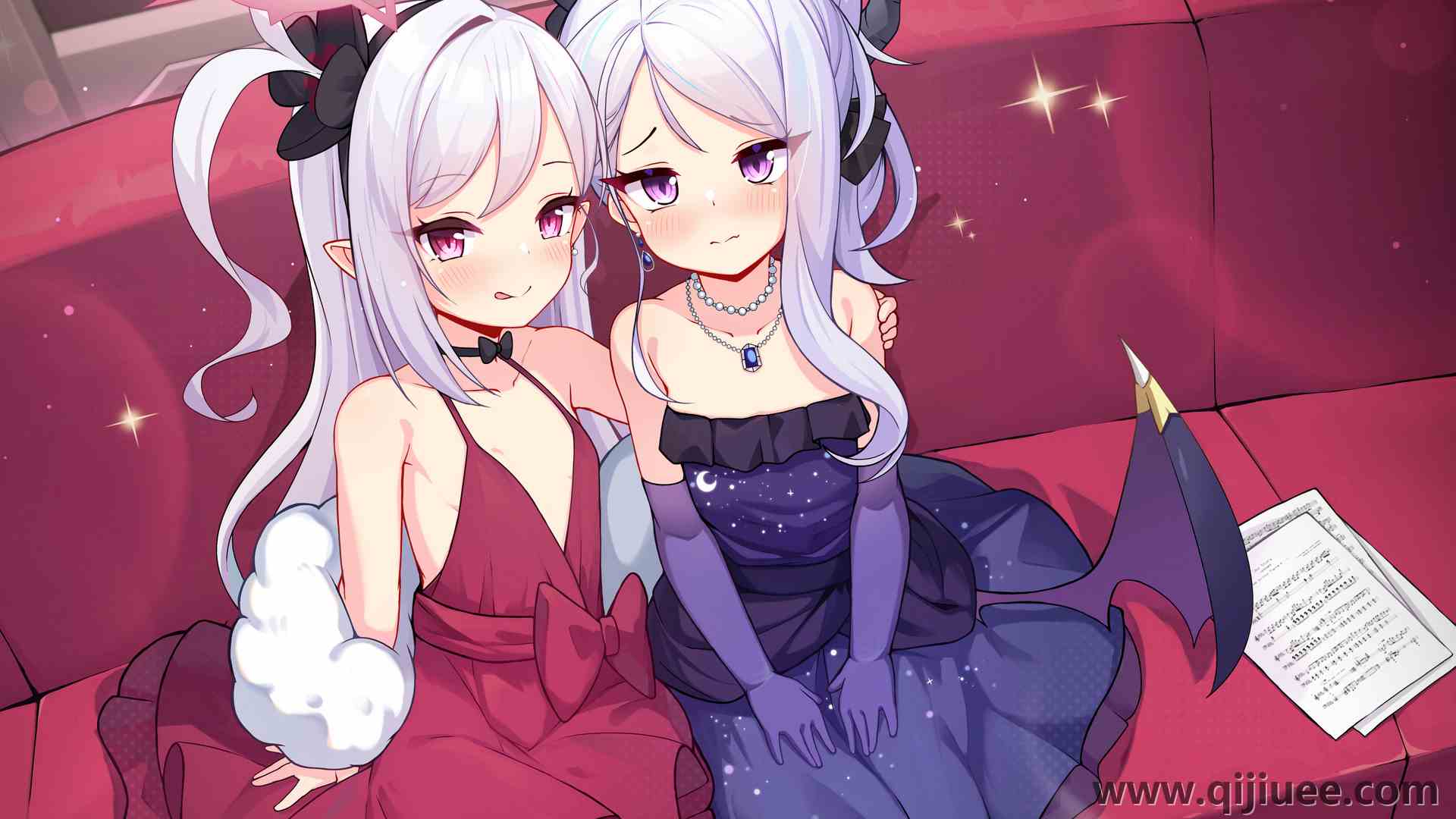 长发 白发 动漫女孩裙子 扇子艺术  电脑壁纸 4K壁纸5164 x 4270/3.83 MB-柒染云阁
