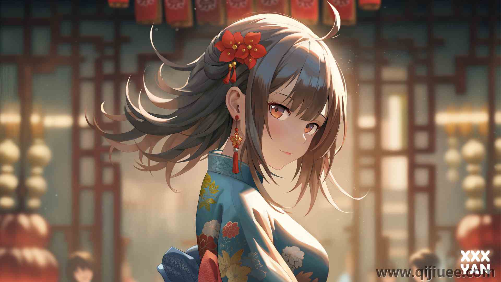 黑发 动漫女孩  女艺人  电脑壁纸 4K壁纸3840 x 2160/1.18 MB-柒染云阁