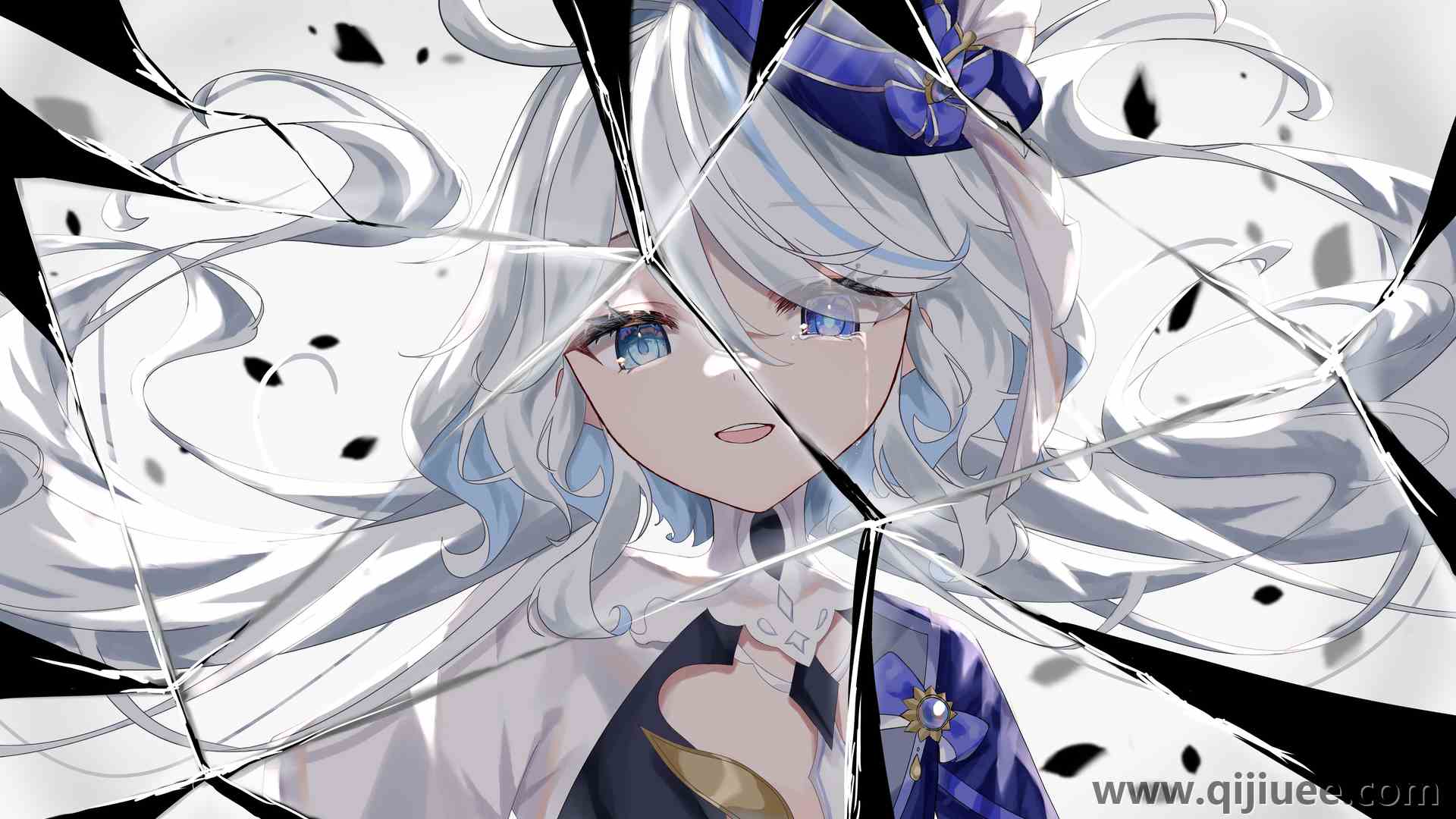 玻璃 反射 切割 动漫少女 二次元 电脑壁纸 4K壁纸5827 x 4120/5.65 MB-柒染云阁