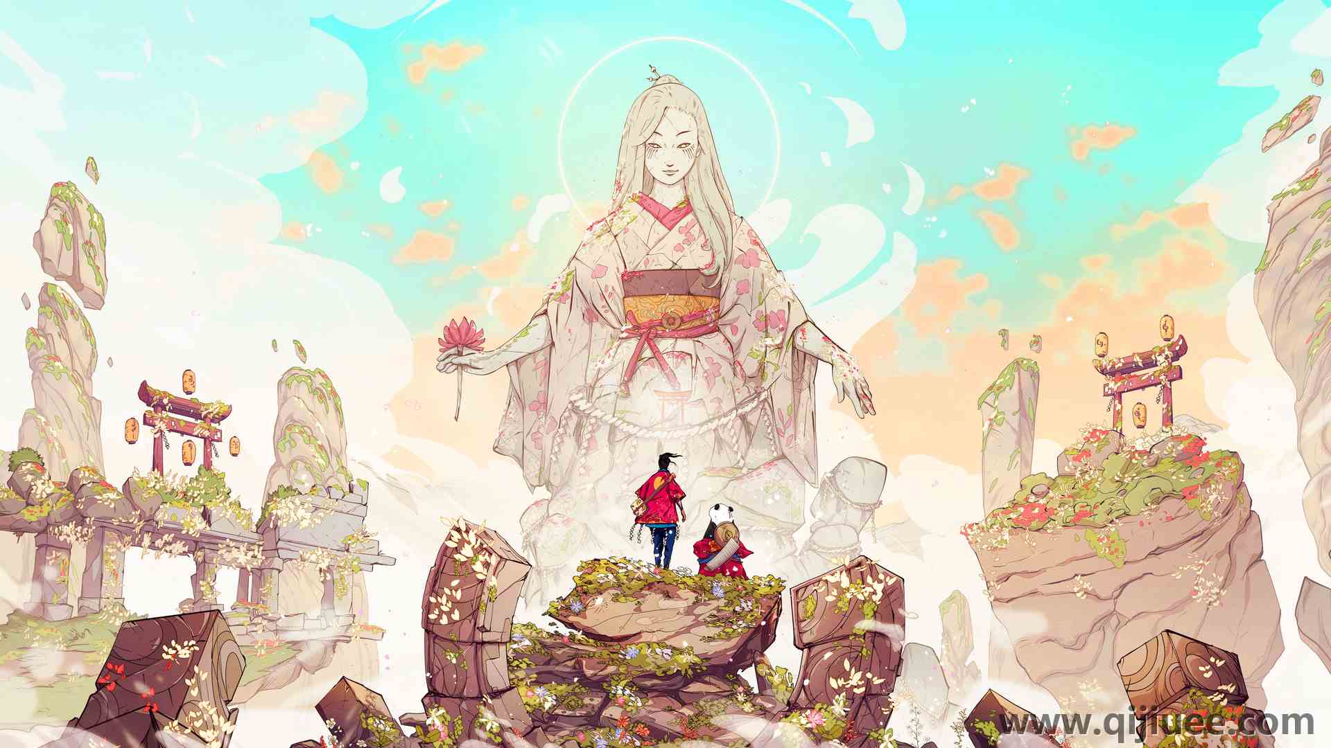 数字艺术 武士 熊猫 花卉 旅行者 电脑壁纸 4K壁纸3840 x 2160/13.84 MB-柒染云阁