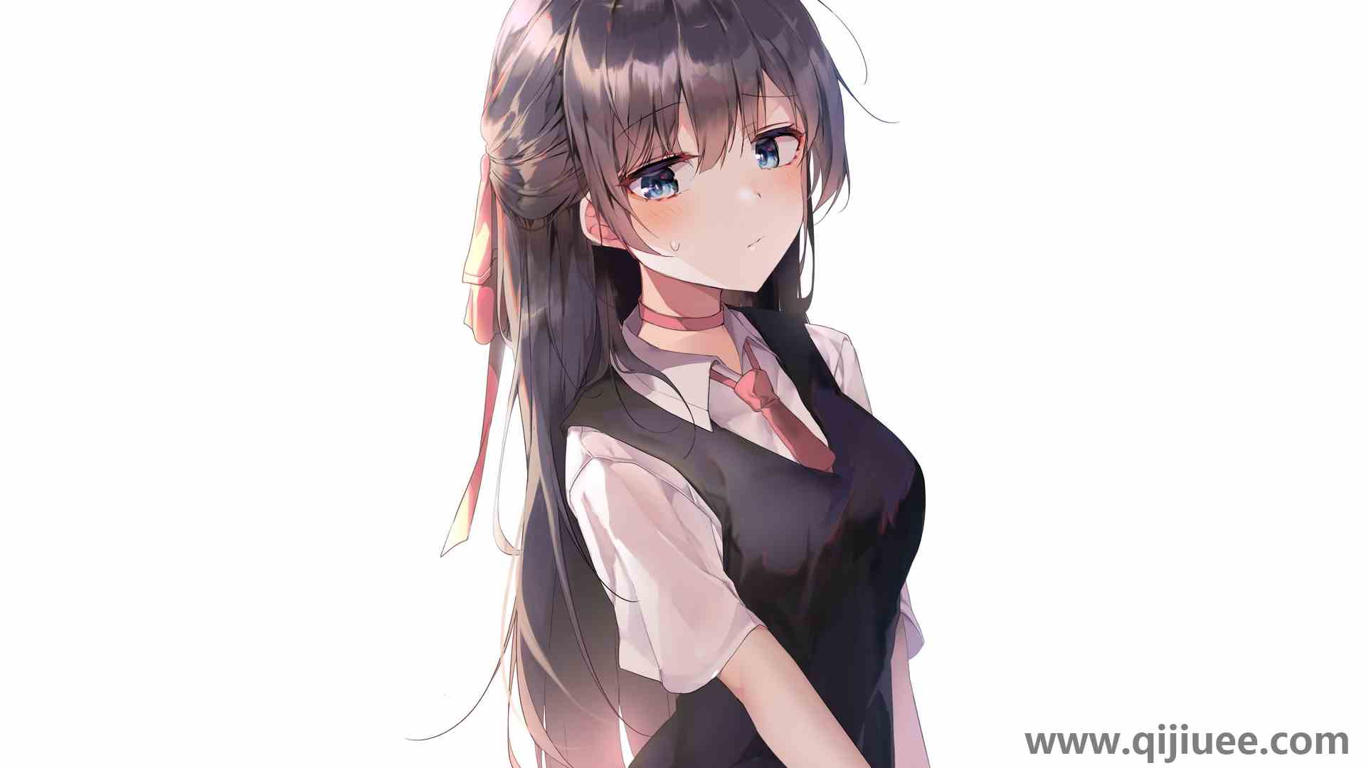 长发 黑发 动漫 女孩 校服  电脑壁纸 4K壁纸4352 x 3016/0.72 MB-柒染云阁