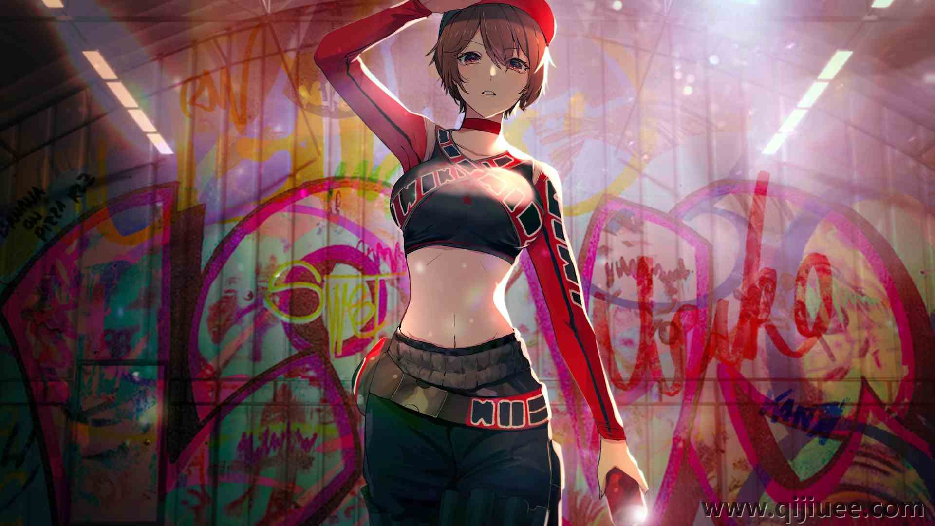 女人 短发 站立 动漫 女孩 帽子 涂鸦  电脑壁纸 4K壁纸4052 x 2702/2.09 MB-柒染云阁