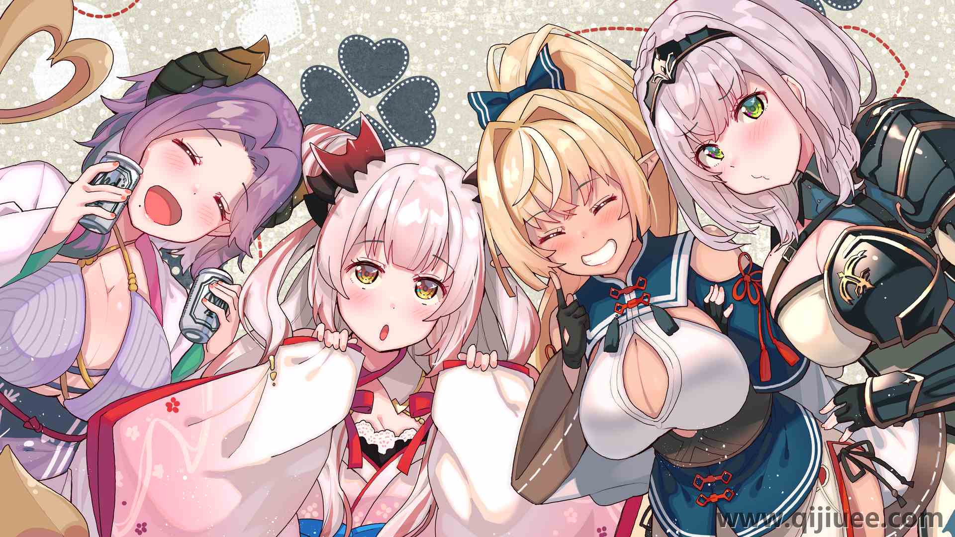 奇幻 女孩 快乐 微笑 粉色 头发 紫色 闪光 AI艺术 插图  电脑壁纸 4K壁纸5146 x 2894/9.83 MB-柒染云阁