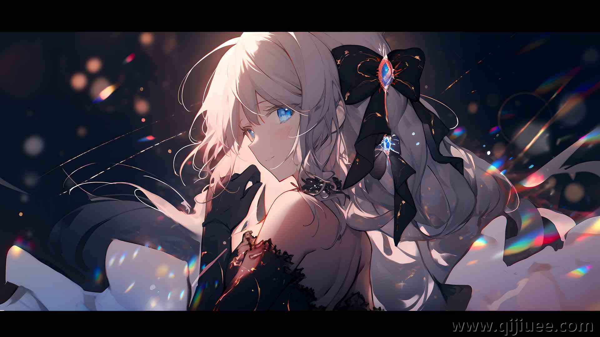 白发 长发 艺术 黑色 连衣裙 动漫 女孩  电脑壁纸 4K壁纸4803 x 2692/12.12 MB-柒染云阁