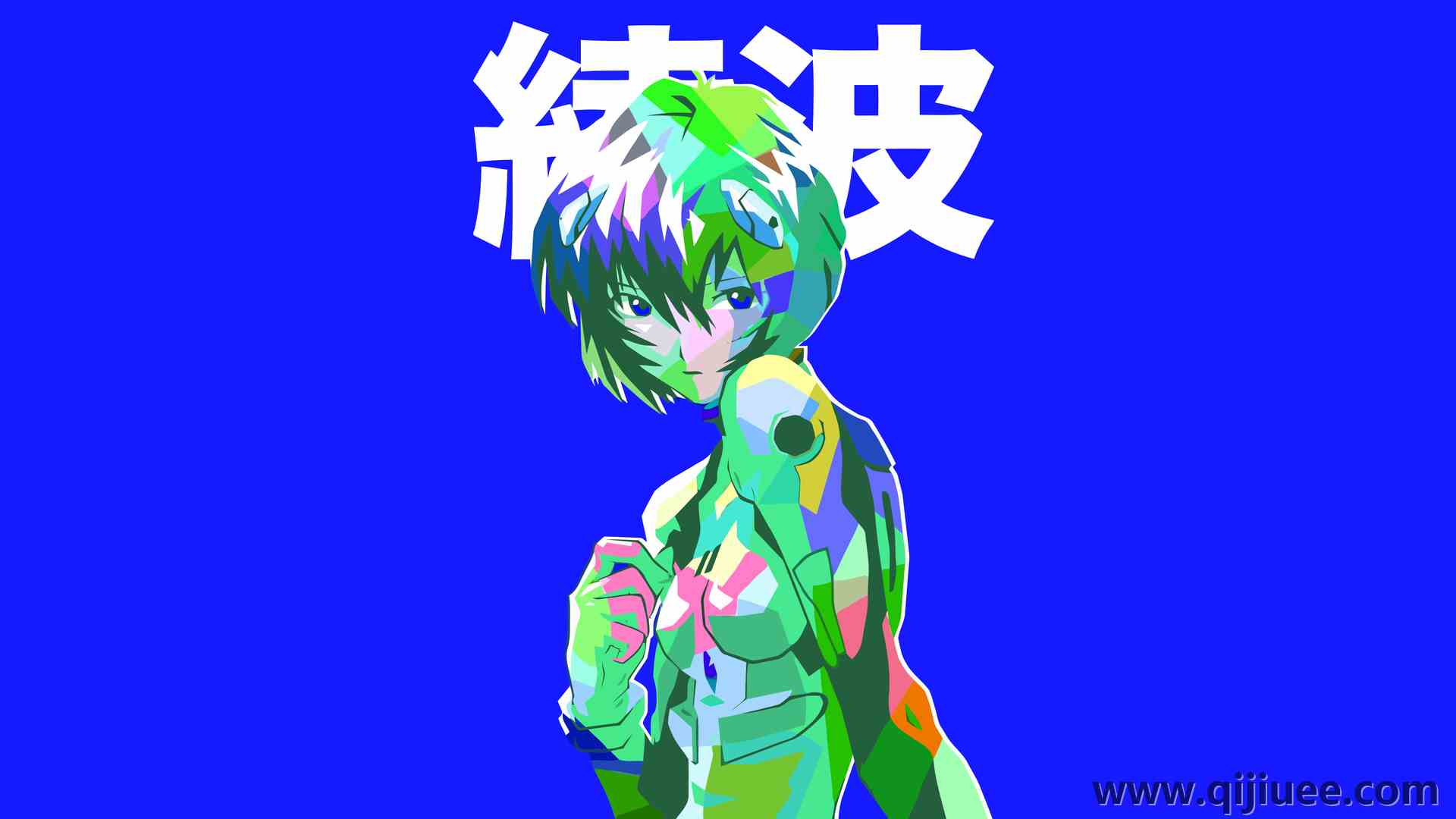 霓虹创世纪福音 动漫 漫画 战士 战斗 蓝色 简单 电脑壁纸 4K壁纸4096 x 2304/0.51 MB-柒染云阁