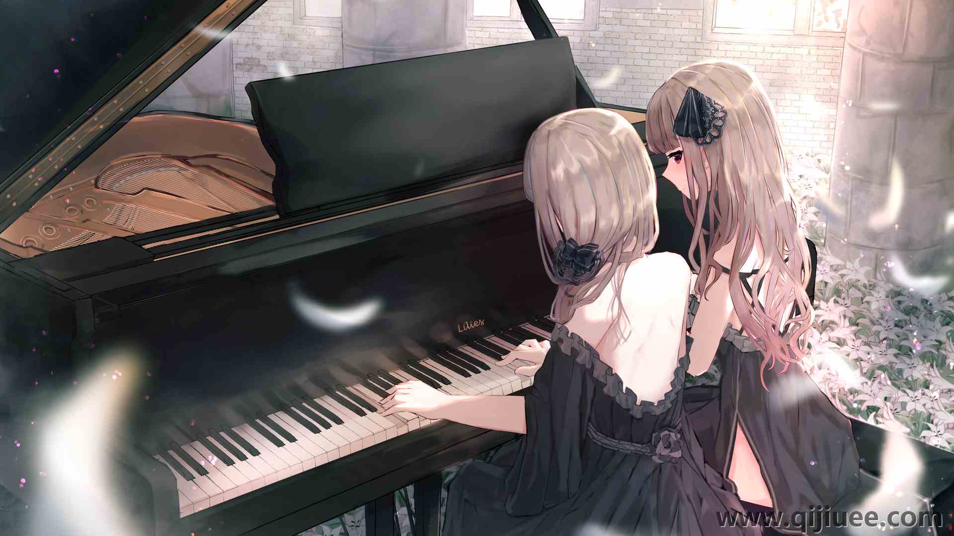 动漫 女孩 钢琴 演奏  电脑壁纸 4K壁纸4093 x 2894/11.36 MB-柒染云阁