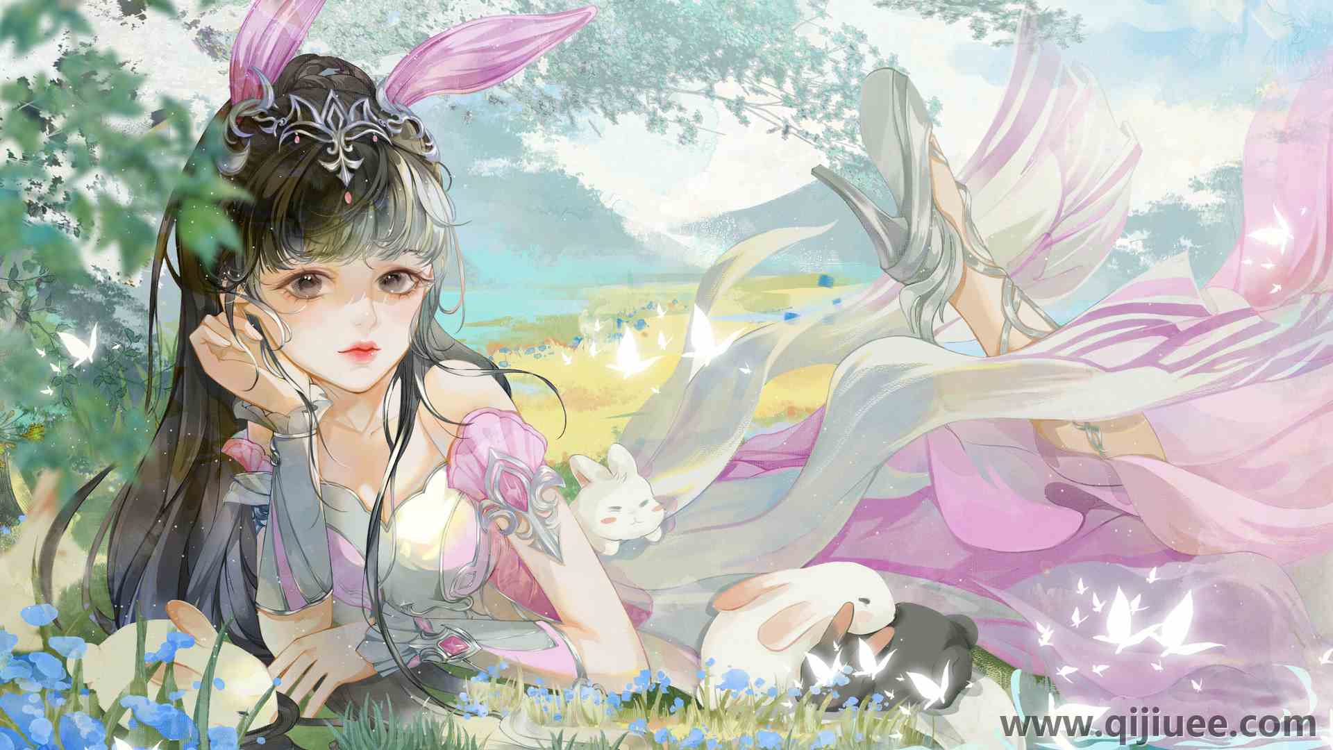 动漫 女孩 灵魂之地 绿色 治愈 清新 电脑壁纸 4K壁纸4093 x 2894/4.82 MB-柒染云阁