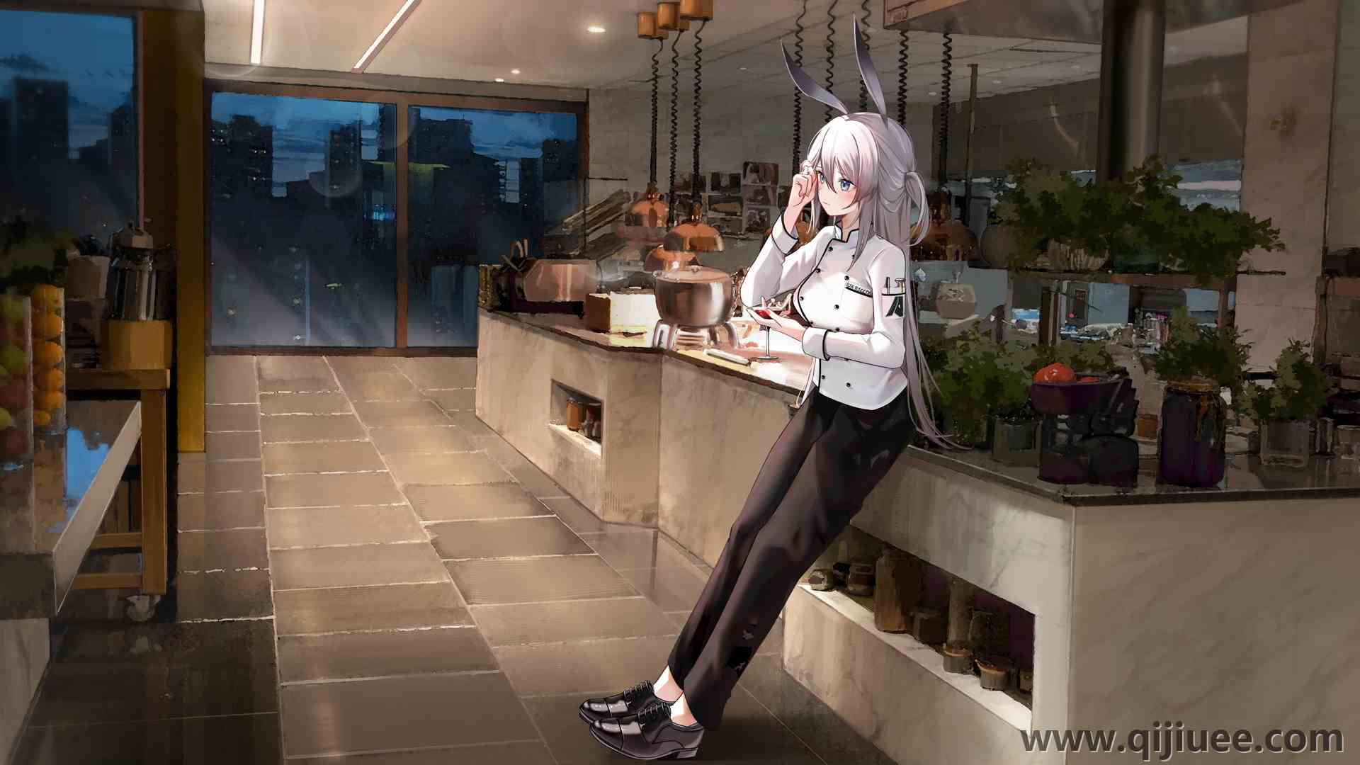 长发 动漫 女孩 室内 房间 夜晚  电脑壁纸 4K壁纸6300 x 2700/13.43 MB-柒染云阁