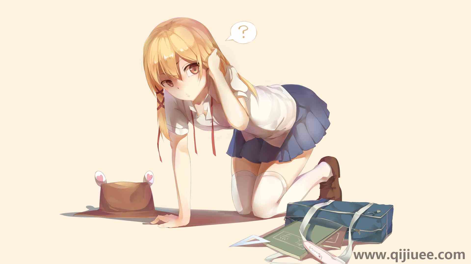 金发 碧眼 动漫  女孩 短裙 学生 JK 电脑壁纸 4K壁纸4781 x 2988/0.67 MB-柒染云阁