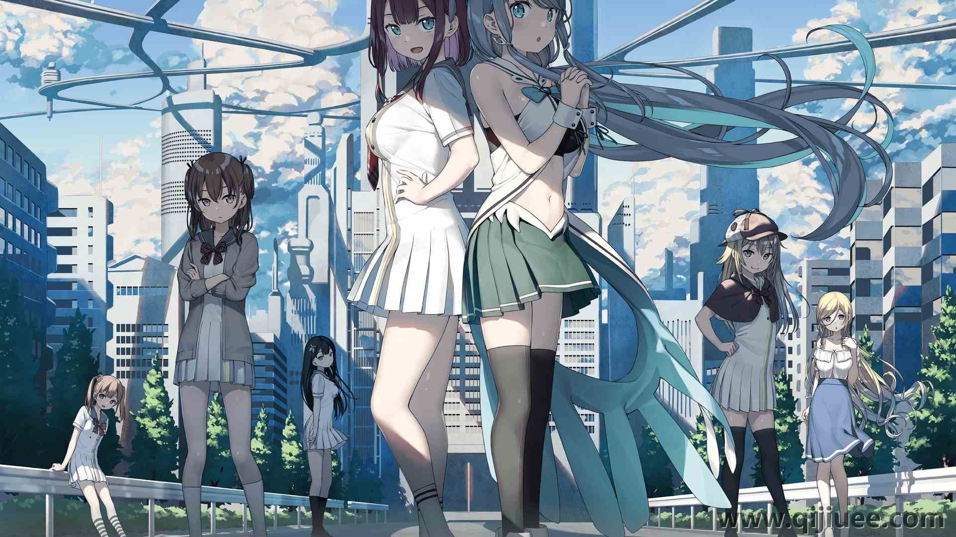 短发 长发 动漫 动漫女孩 校服 大腿  城市 风光 云彩 天空  电脑壁纸 4K壁纸3840 x 2760/2.9 MB-柒染云阁