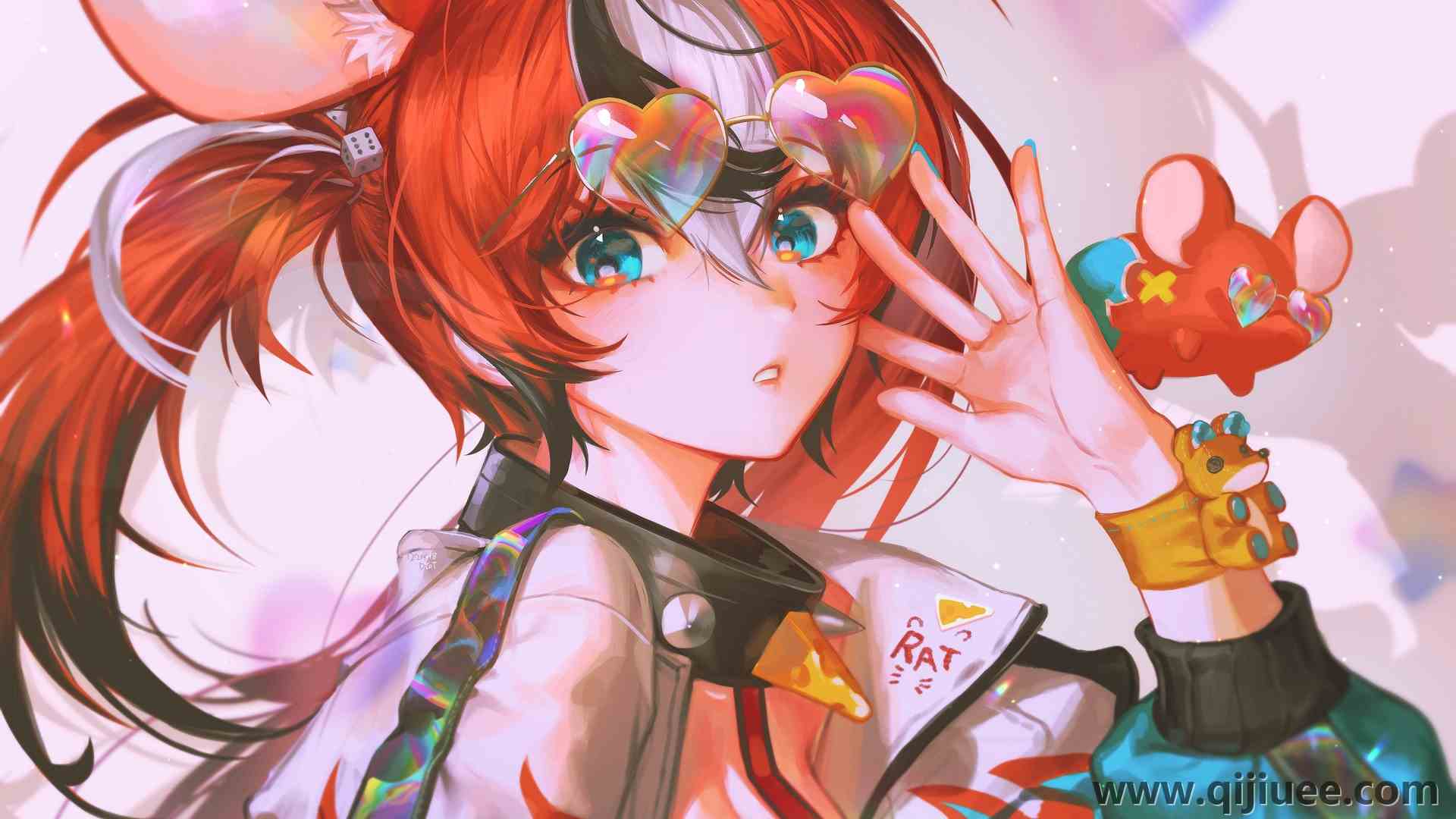 红发 动漫 动漫少女 墨镜  电脑壁纸 4K壁纸3840 x 2522/2.46 MB-柒染云阁