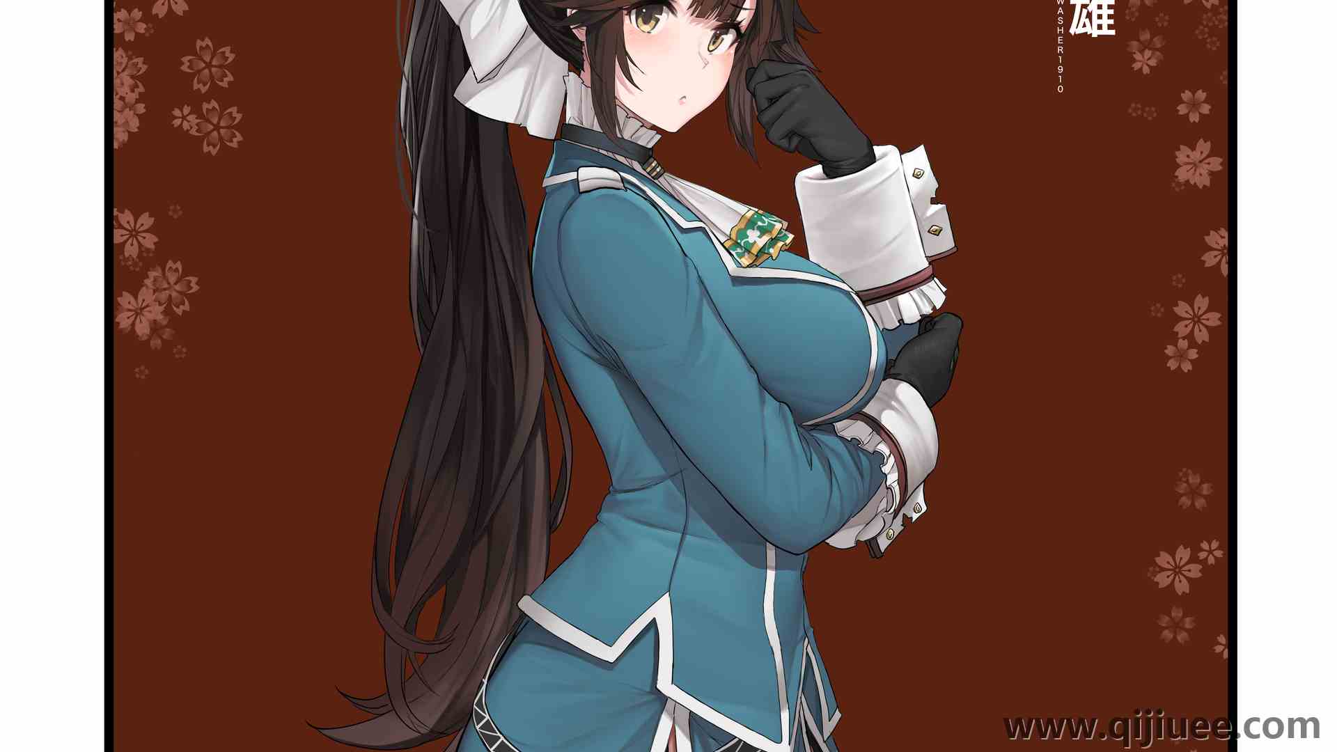 马尾辫 长发 动漫 动漫女孩 蔚蓝档案 高尾 黑发 AI艺术 艺术  电脑壁纸 4K壁纸4105 x 3838/5.23 MB-柒染云阁