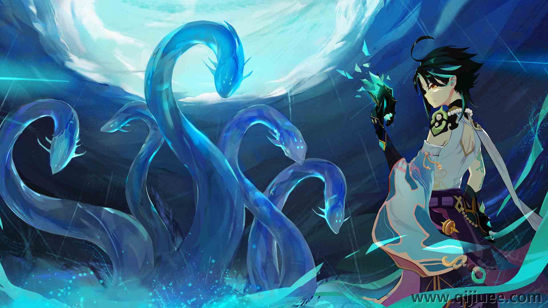 游戏 艺术 AI艺术 原神 面具 蓝色  电脑壁纸 4K壁纸4719 x 2480/14.18 MB-柒染云阁