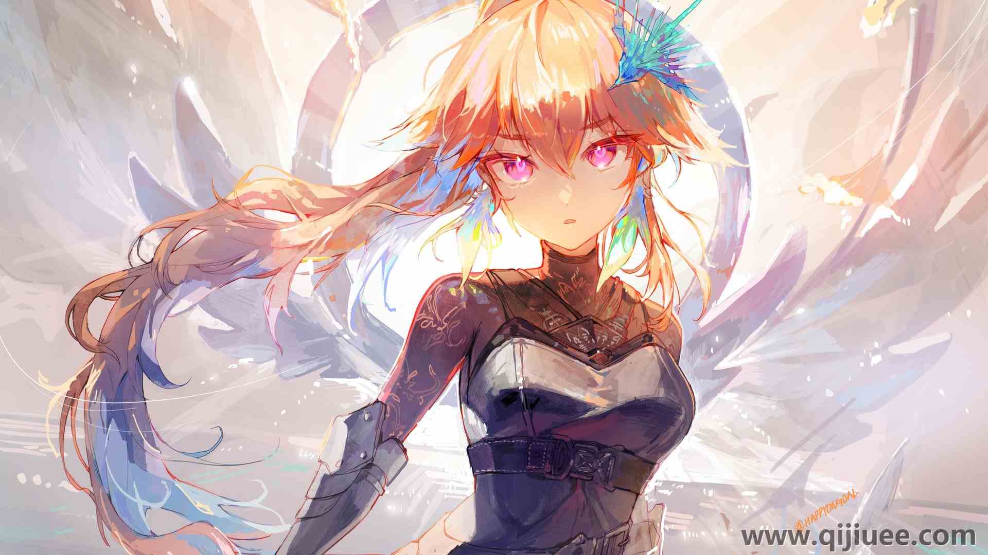长发 头发 马尾辫 虚拟 动漫女孩  电脑壁纸 4K壁纸4096 x 2921/1.14 MB-柒染云阁