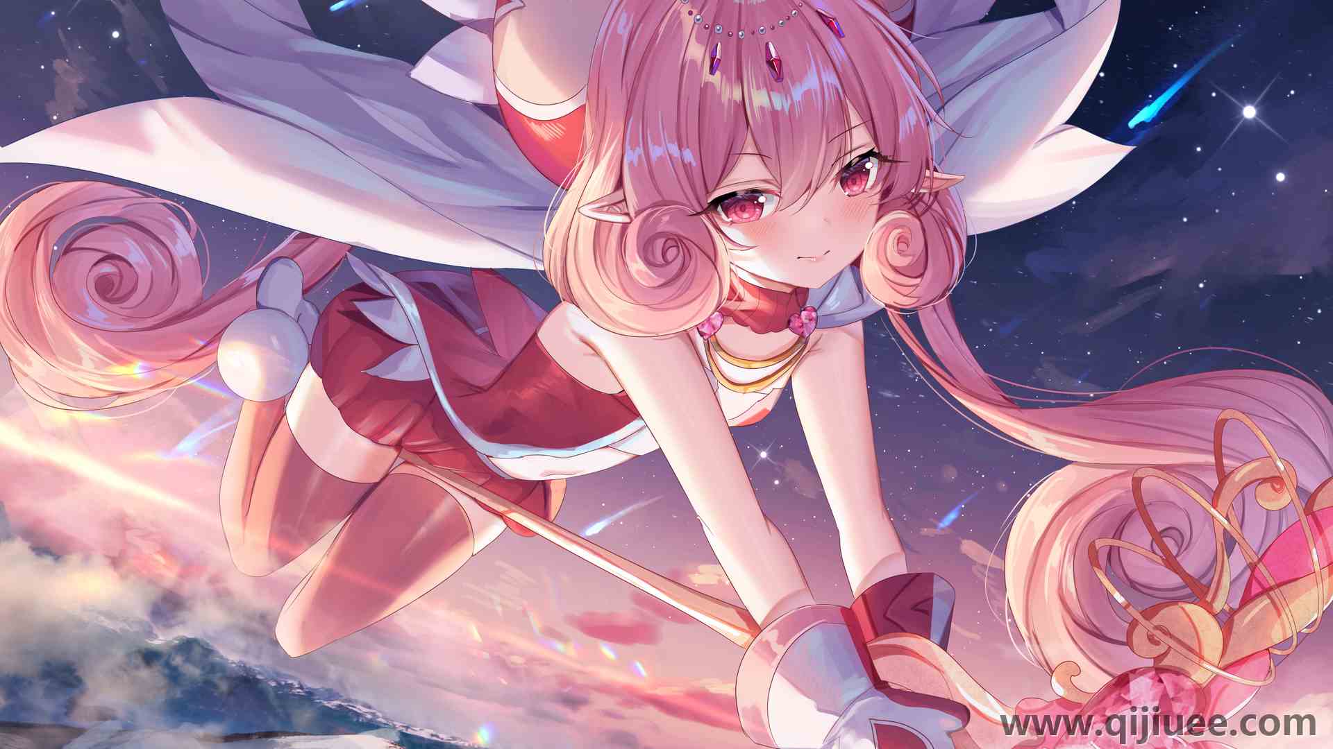 粉色头发 红色 眼睛 精灵 动漫 动漫女孩 连衣裙 公主连接  电脑壁纸 4K壁纸4385 x 3100/10.12 MB-柒染云阁