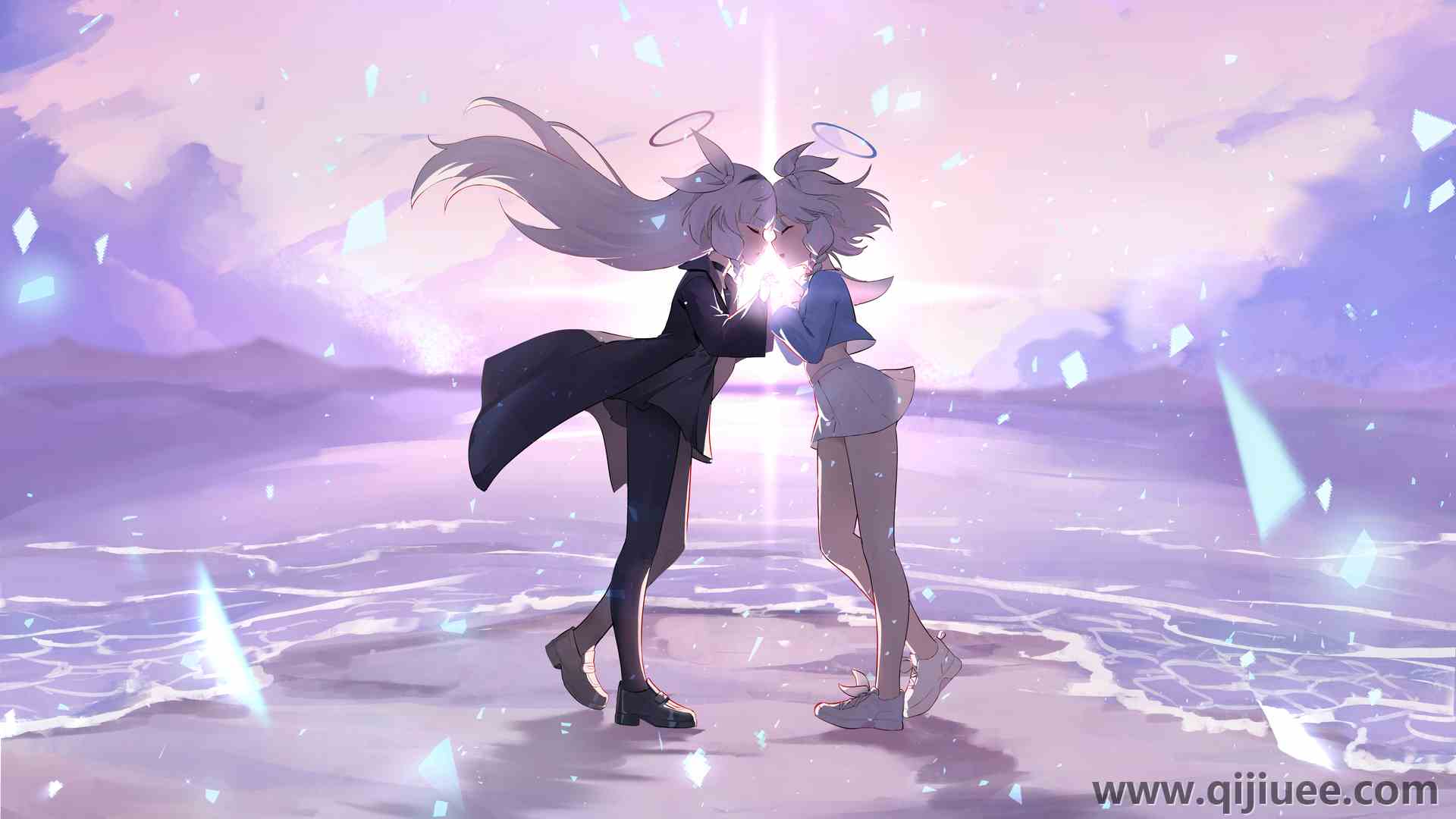短发 长发 动漫 动漫女孩 蔚蓝档案 阿罗纳 海洋 光环 海滩 水 云 阳光  电脑壁纸 4K壁纸5312 x 3241/9.19 MB-柒染云阁