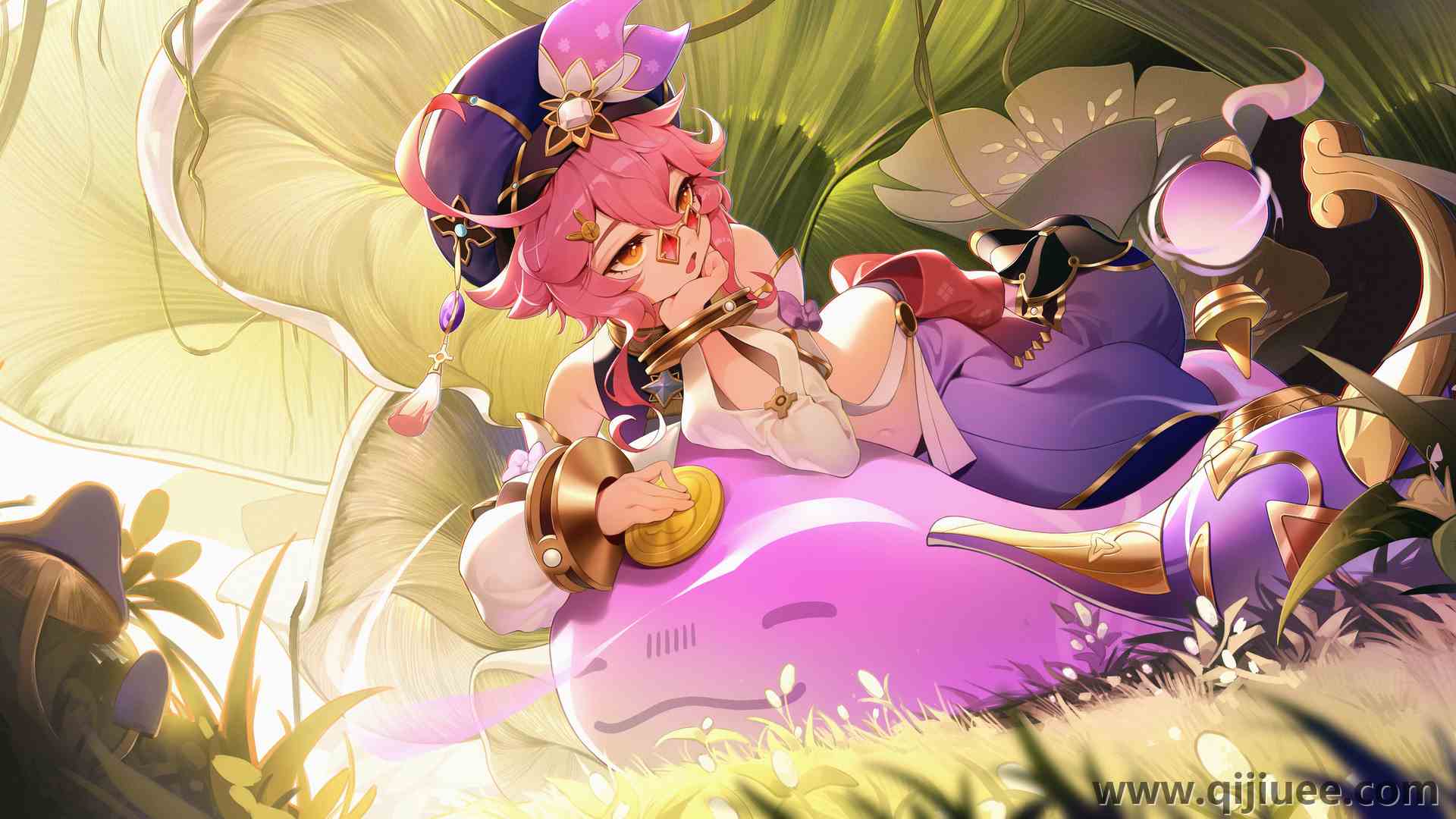 粉色 头发 原神 艺术 多里 动漫 动漫女孩 帽子  电脑壁纸 4K壁纸6943 x 3599/10.25 MB-柒染云阁