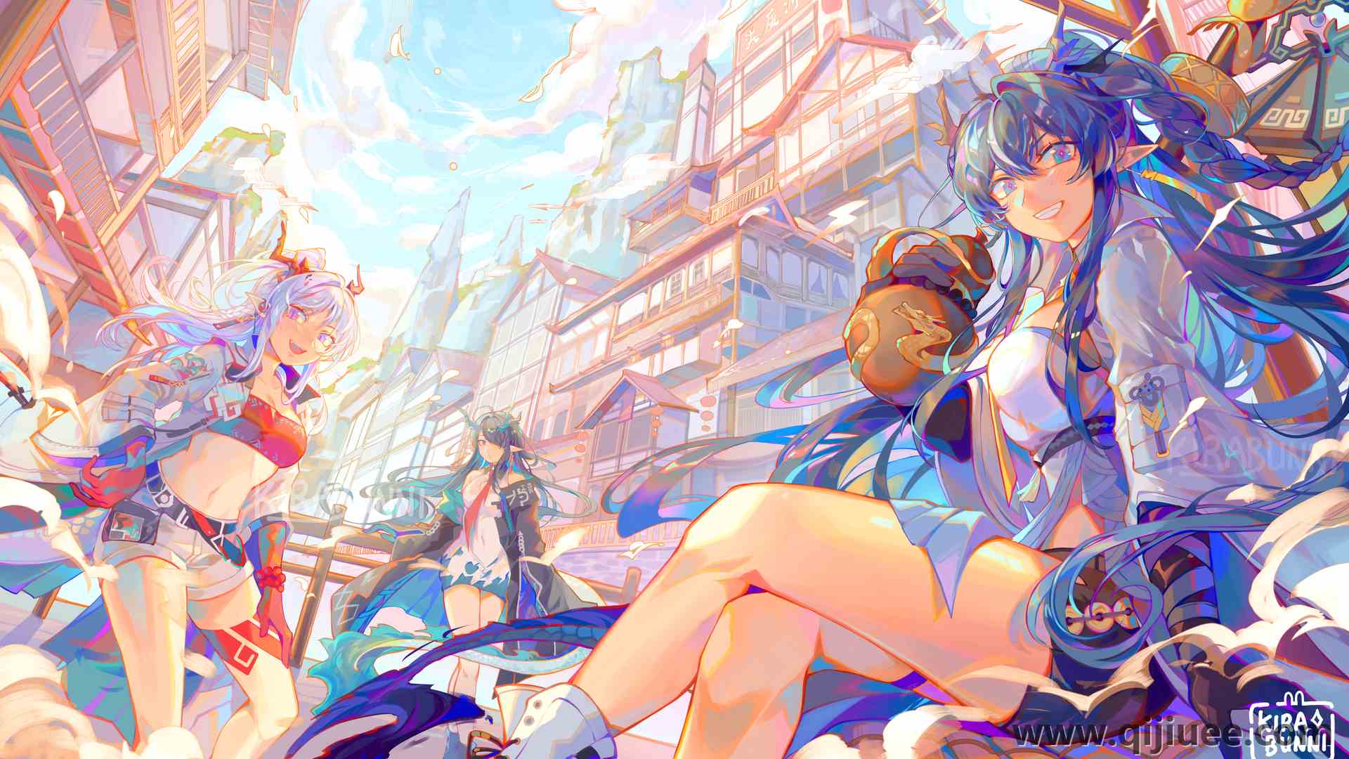 动漫 动漫女孩 神枪手 兽耳 龙女孩 龙角 龙尾 云 黄昏 神枪手 年 凌 魔术师 明日方舟 电脑壁纸 4K壁纸4096 x 2417/11.07 MB-柒染云阁