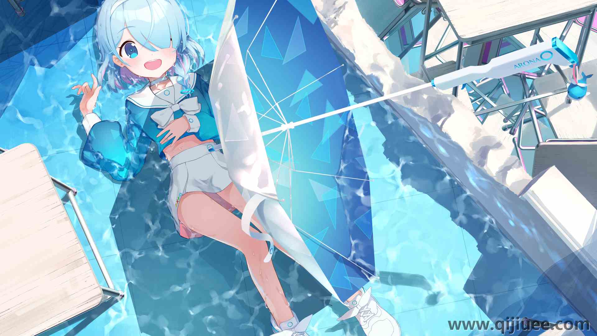 蓝眼睛 蓝头发 女学生 蔚蓝档案 动漫女孩 校服 动漫 游戏 水手制服   电脑壁纸 4K壁纸4011 x 2839/10.77 MB-柒染云阁