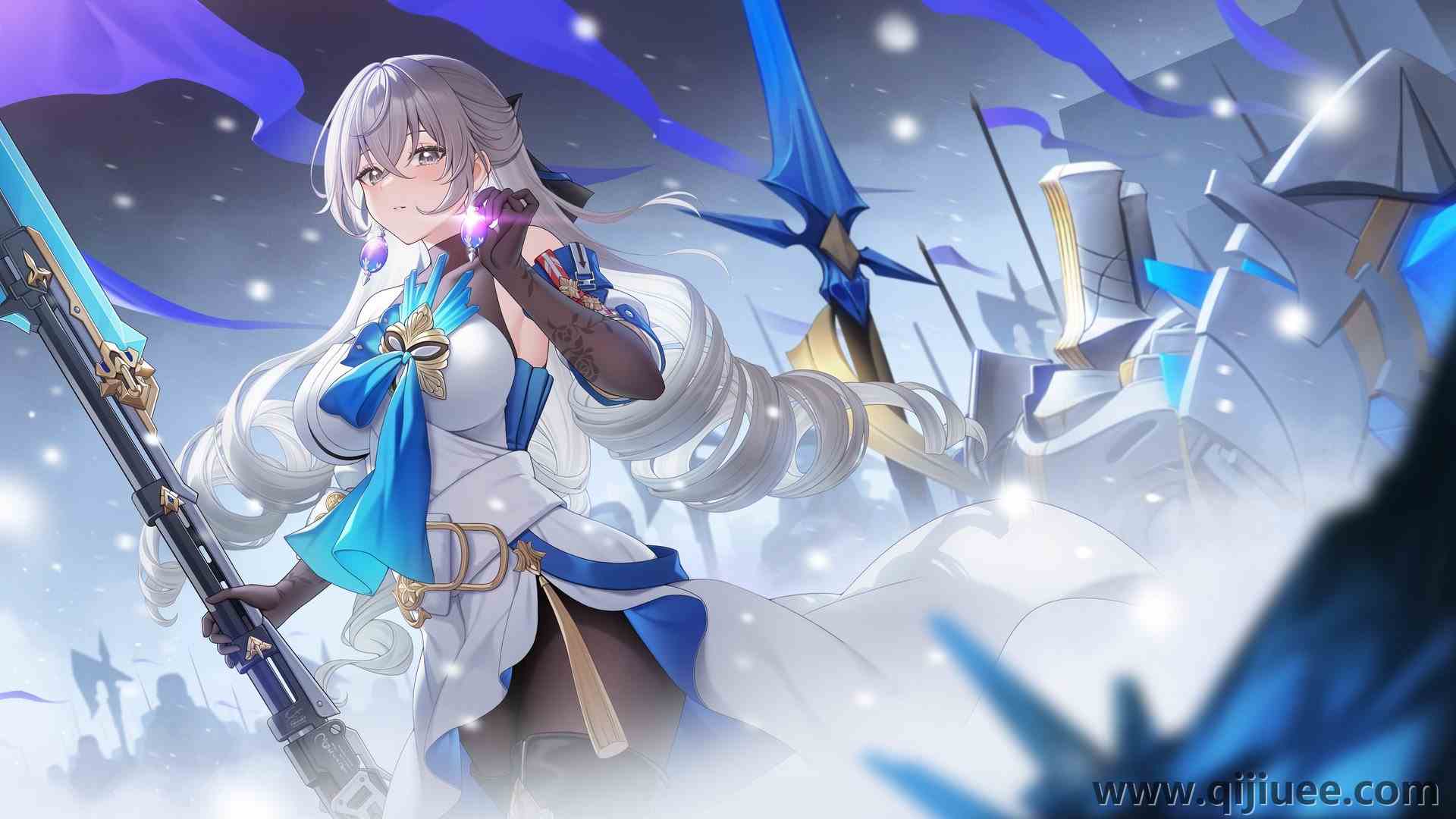 长发 士兵 动漫 动漫女孩 星际铁路 耳环 雪 腮红 旗帜  电脑壁纸 4K壁纸4096 x 2304/0.97 MB-柒染云阁