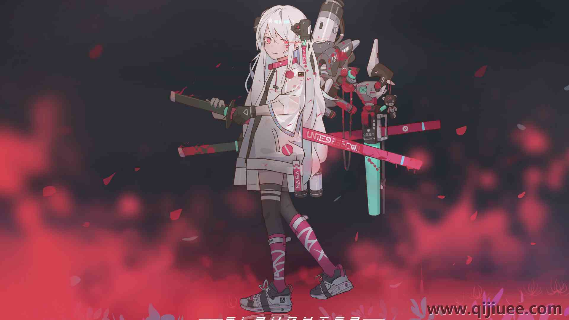 武器 头巾 武士刀 动漫 明日方舟 绘画 女孩  电脑壁纸 4K壁纸5910 x 3766/1.13 MB-柒染云阁
