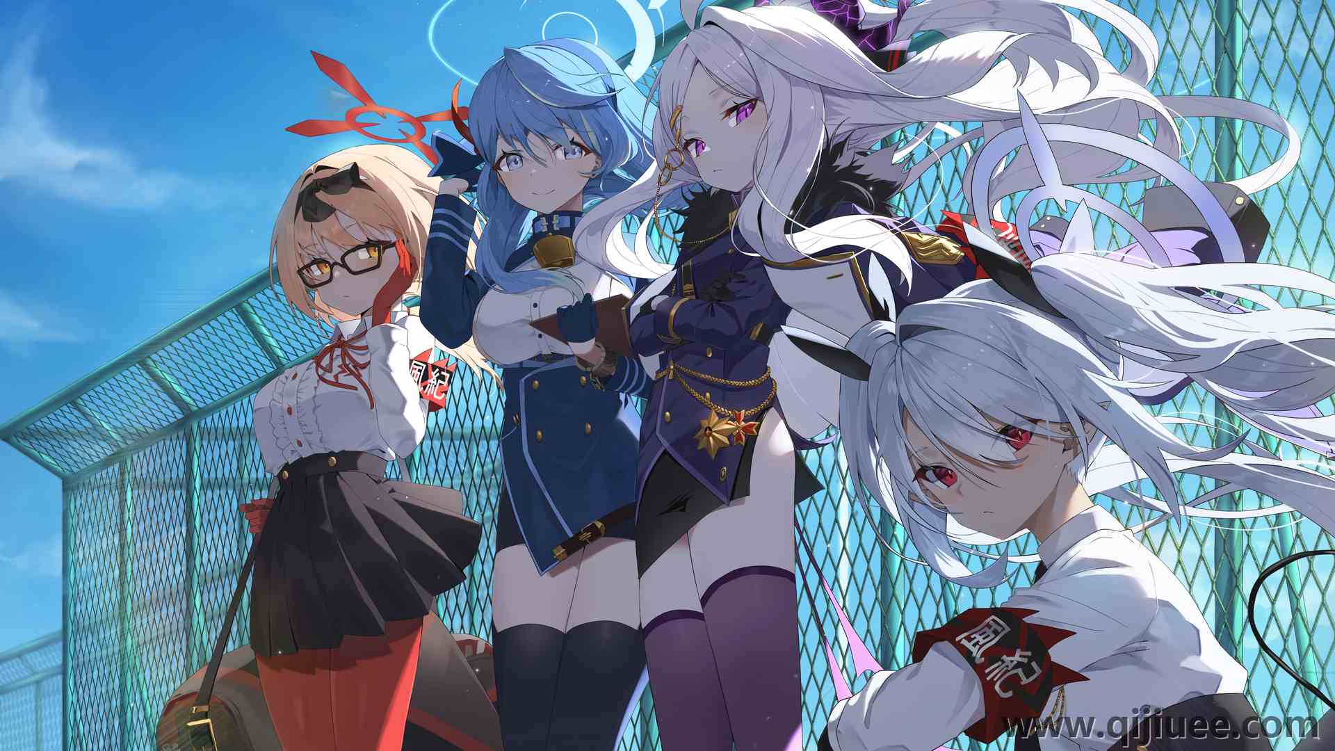 长发 站立 女学生 动漫 动漫女孩 蔚蓝档案 栅栏 天空 云 校服  手套  电脑壁纸 4K壁纸4961 x 3508/15.03 MB-柒染云阁