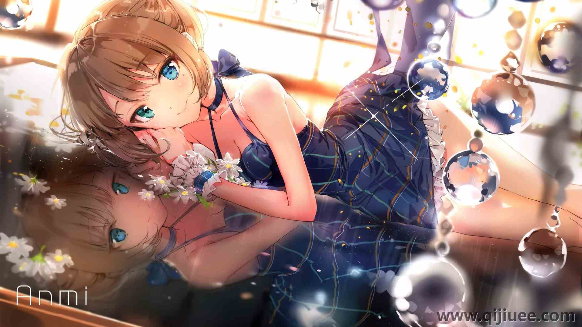 黑发 微笑 动漫 动漫女孩 连衣裙  灰姑娘  异瞳  电脑壁纸 4K壁纸4117 x 2899/1.19 MB-柒染云阁