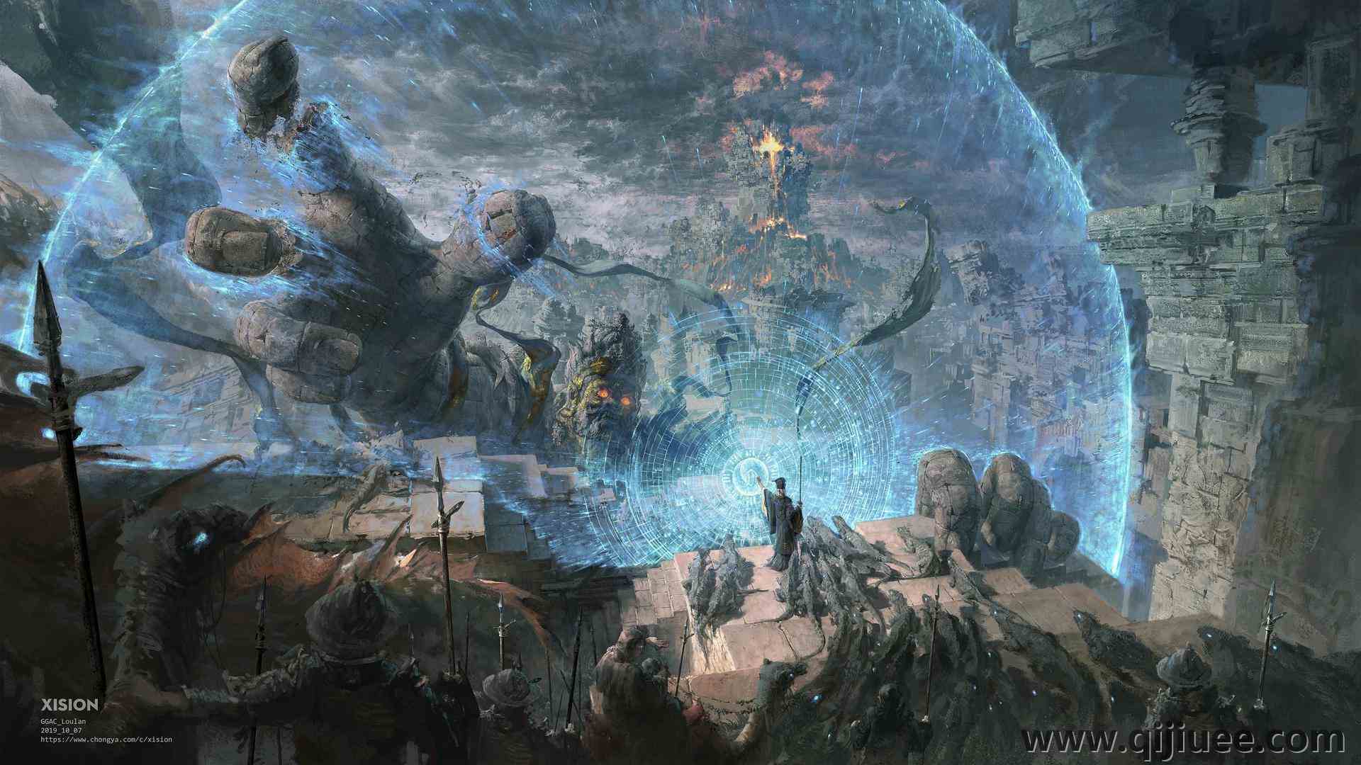视觉 巫师 图稿 雕像 魔术 咒语  电脑壁纸 4K壁纸3840 x 2160/1.53 MB-柒染云阁