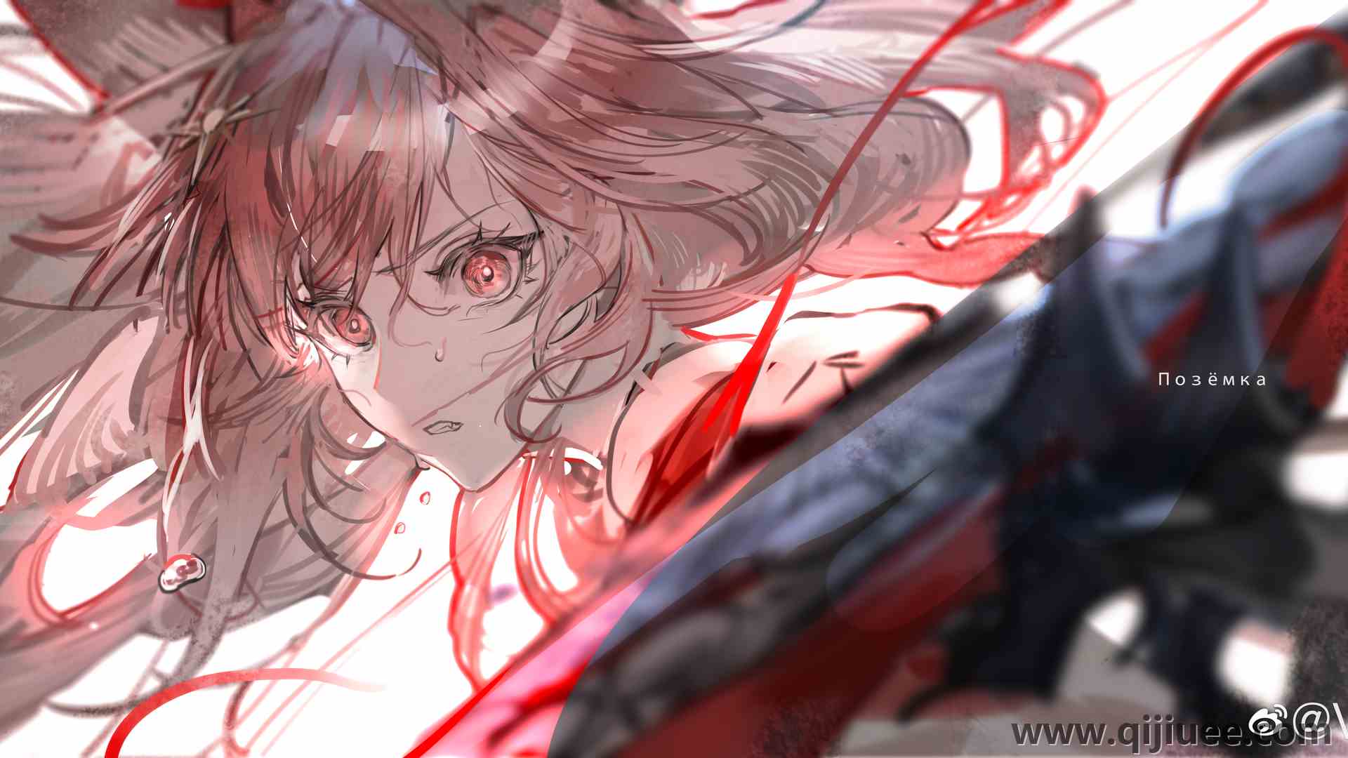 长发 狐狸耳朵 狐耳 明日方舟 武士 动漫女孩 狐狸女孩 狐女 明日方舟  4K壁纸6000 x 2508/12.37 MB-柒染云阁