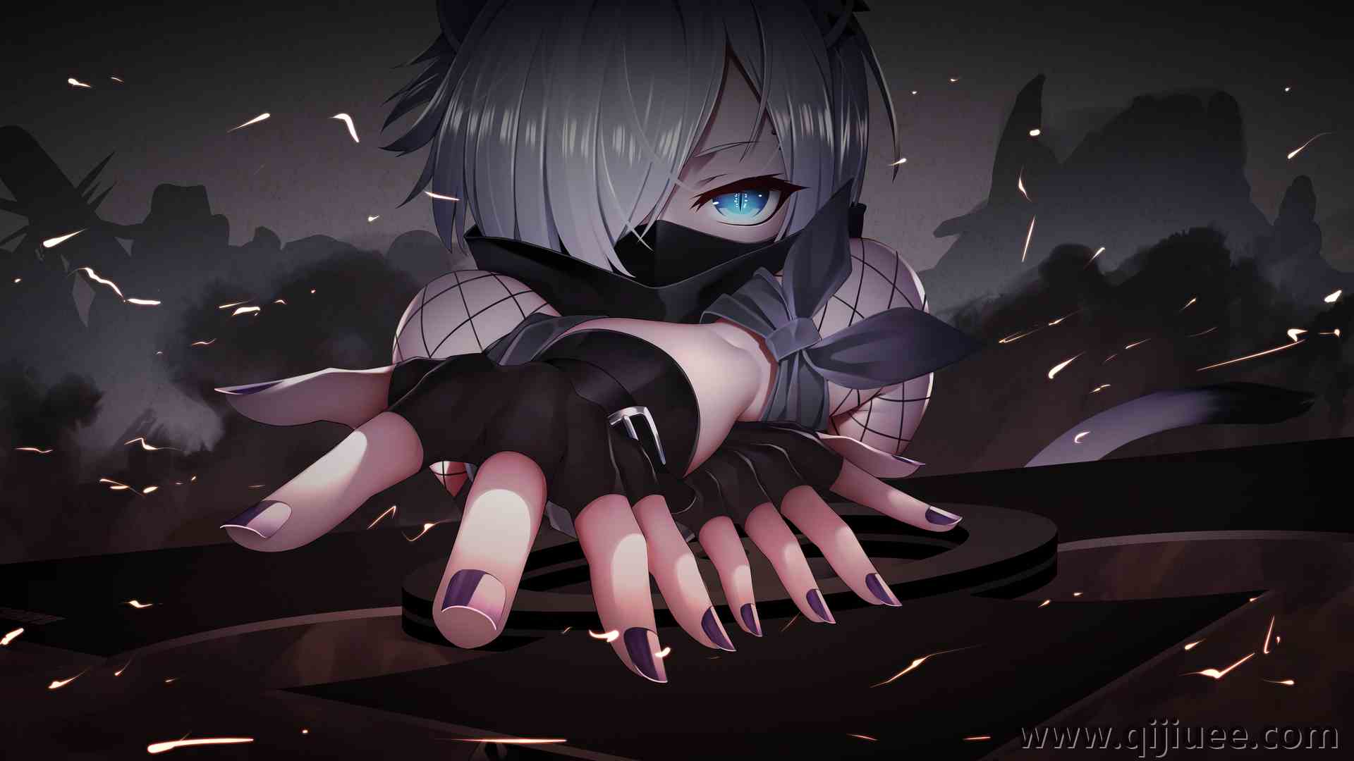 明日方舟 动漫女孩 面具 动漫 AI艺术 4K壁纸6890 x 3876/15.25 MB-柒染云阁