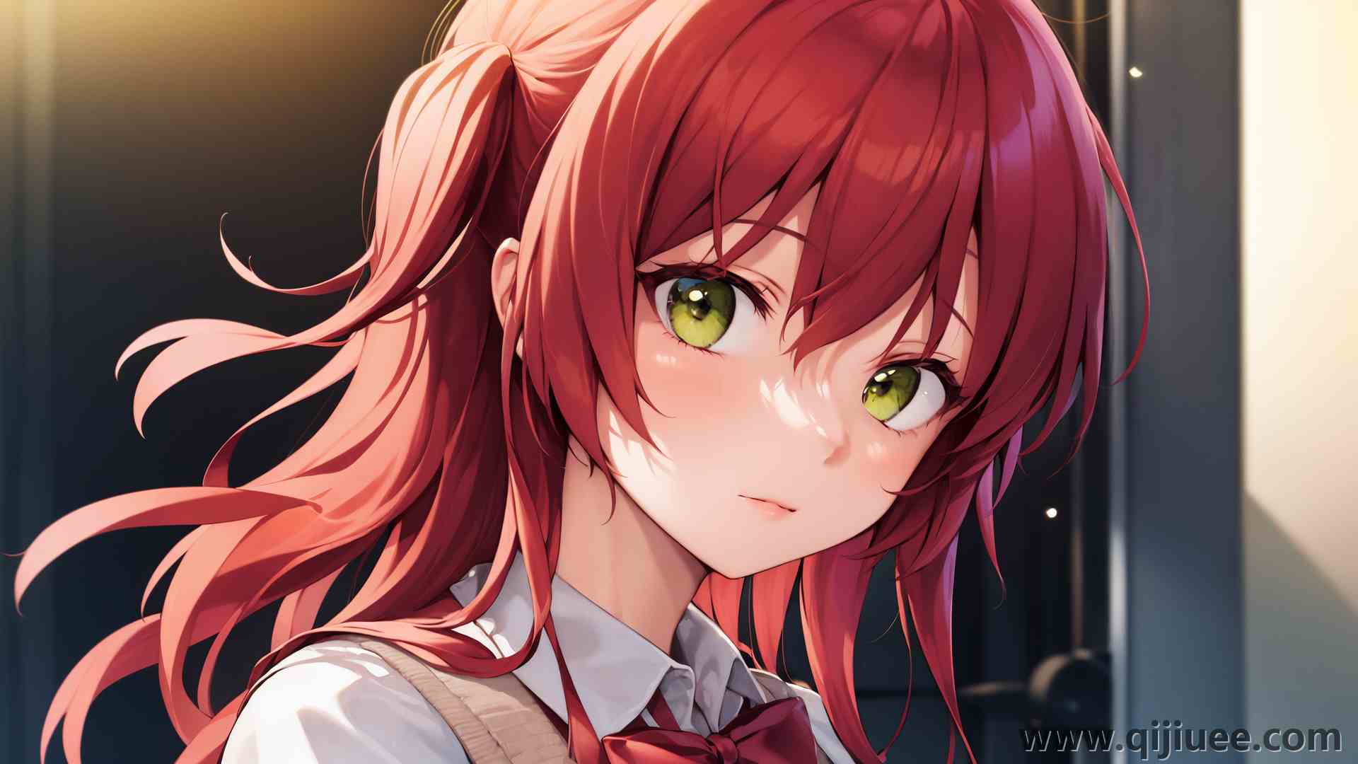 女学生 动漫女孩 人工智能艺术 动漫 校服 领结  4K壁纸3840 x 2160/10.55 MB-柒染云阁