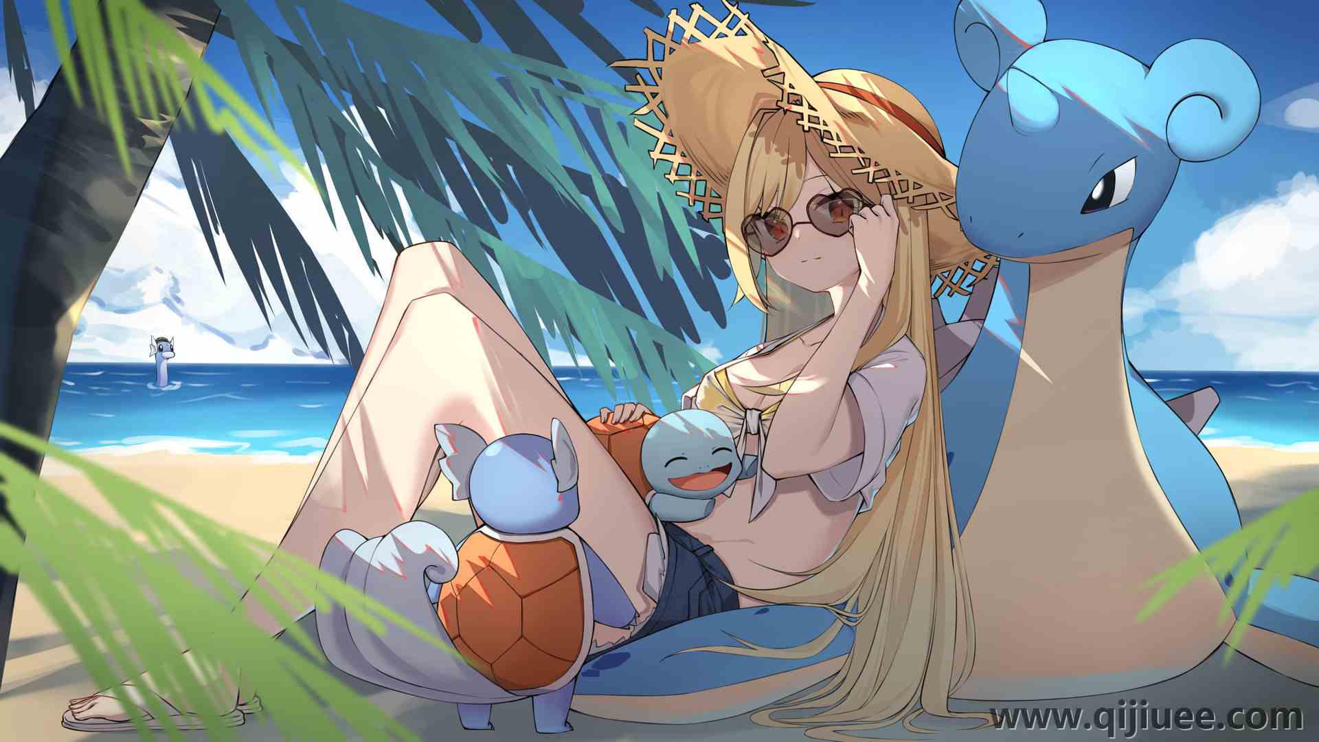动漫 AI艺术 海滩 精灵宝可梦 拉普拉 德拉蒂尼  4K壁纸3840 x 2160/4.2 MB-柒染云阁