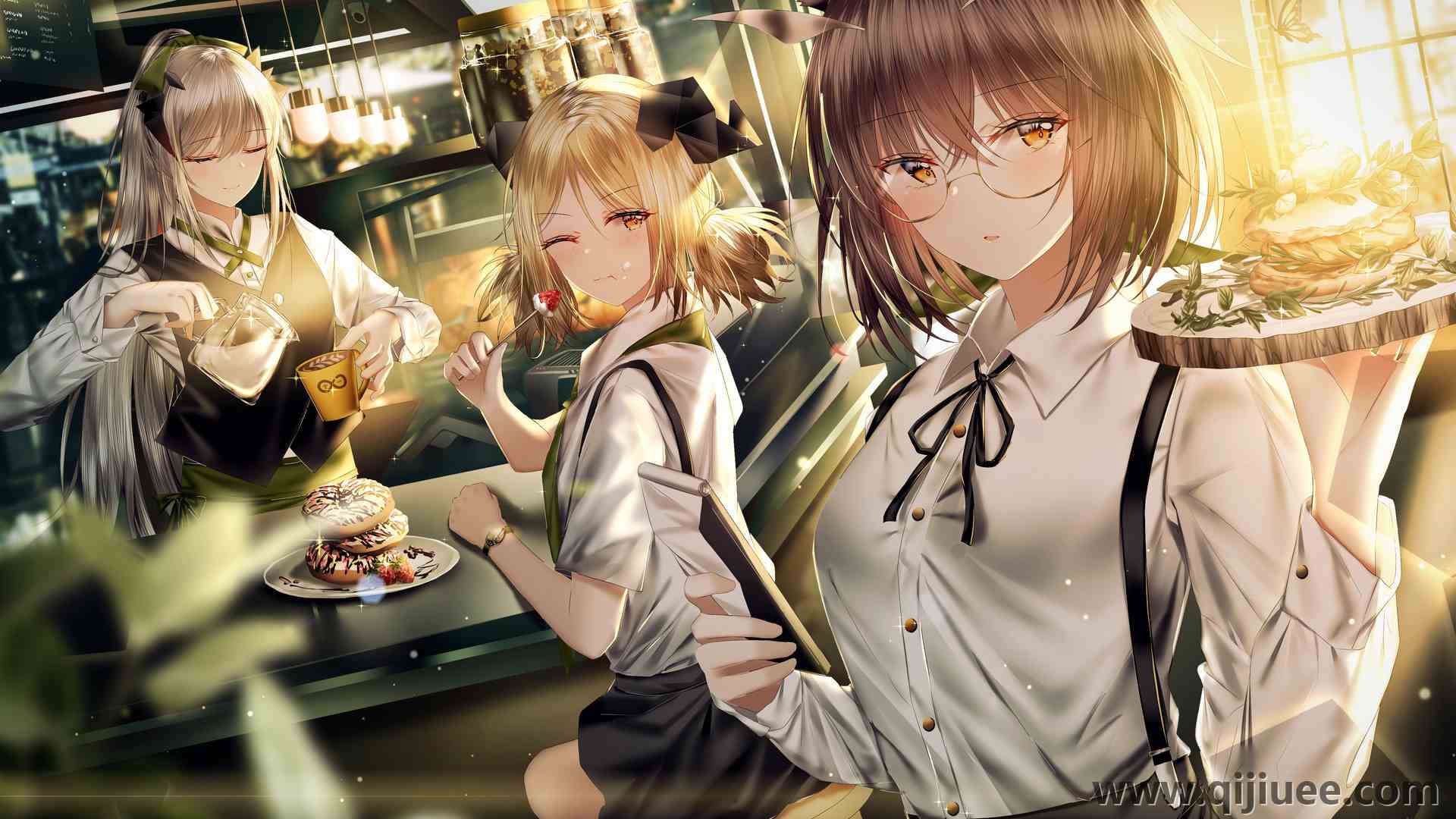女服务员 动漫女孩 动漫 AI艺术 明日方舟 咖啡馆 餐厅 4K壁纸4000 x 2500/3.23 MB-柒染云阁