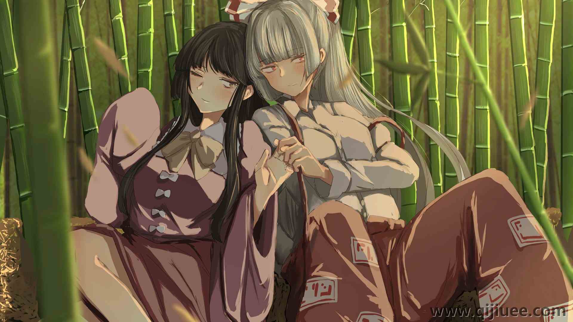 竹子 动漫女孩  4K壁纸4093 x 2894/1.44 MB-柒染云阁