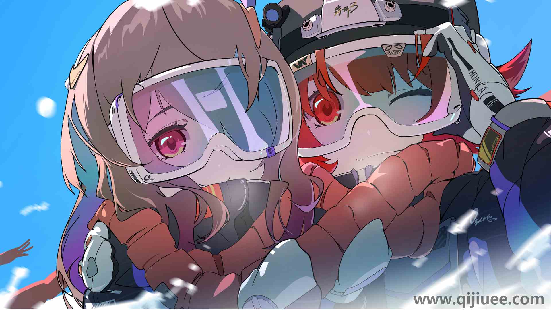 动漫女孩 动漫 滑雪 围巾  4K壁纸7453 x 2423/8.8 MB-柒染云阁