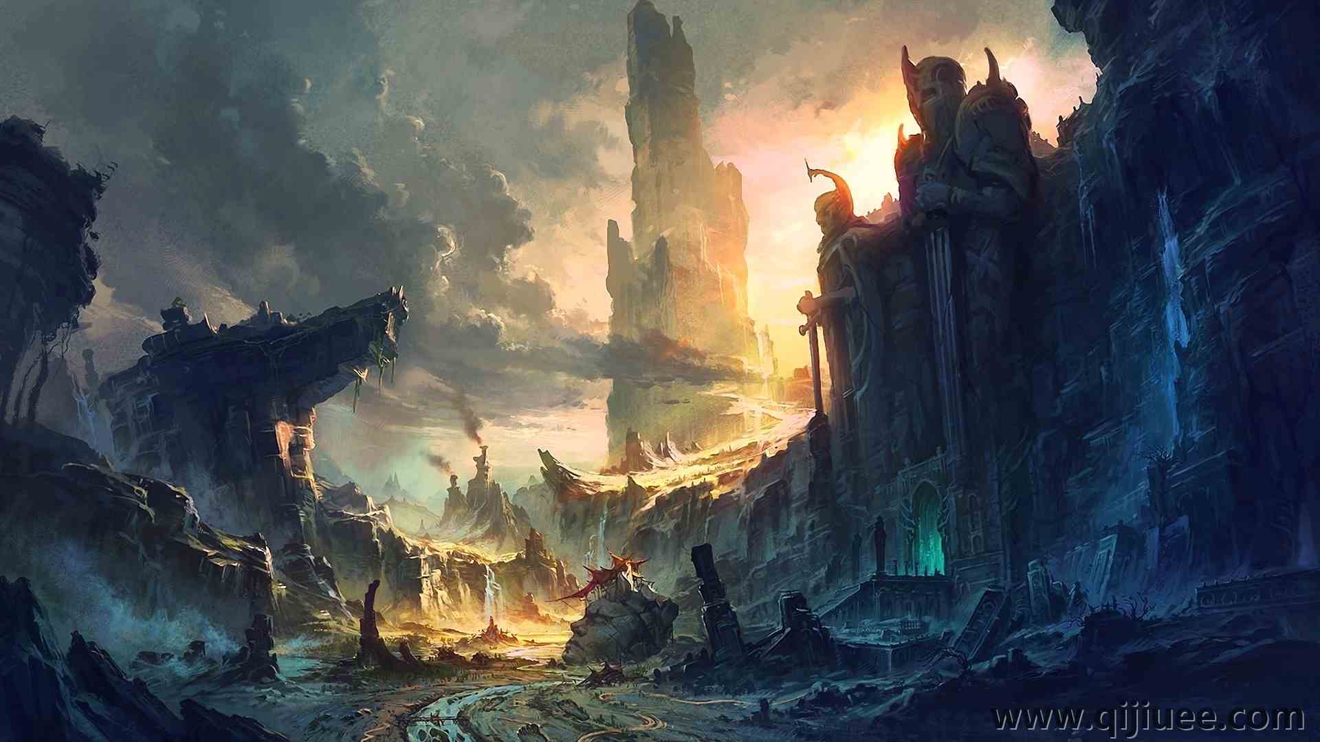 城市 废墟 奇幻艺术 AI艺术 绘画 概念设计 游戏 电脑壁纸 4K壁纸3840 x 2160/8.56 MB-柒染云阁