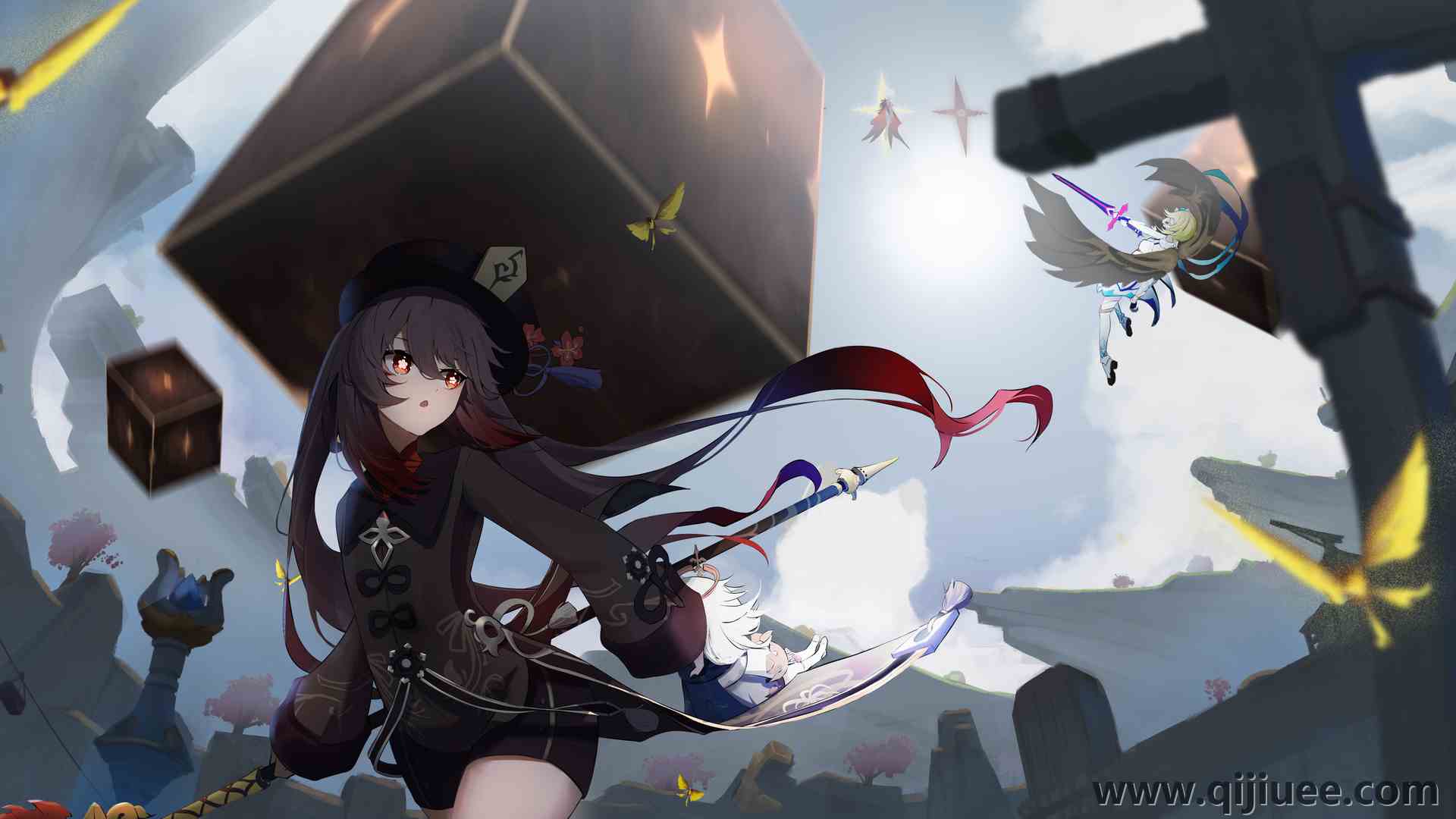 胡桃 原神 动漫女孩 魔方 水晶 4K壁纸6274 x 3307/3.43 MB-柒染云阁