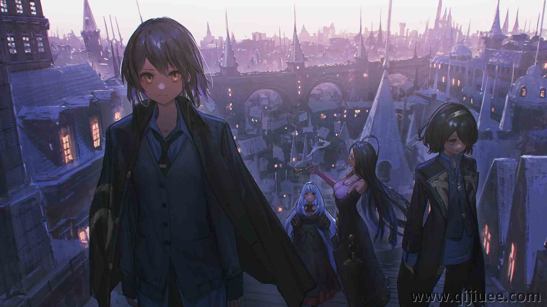 动漫 动漫女孩 AI艺术 城市风光 8K壁纸9400 x 4000/16.4 MB-柒染云阁