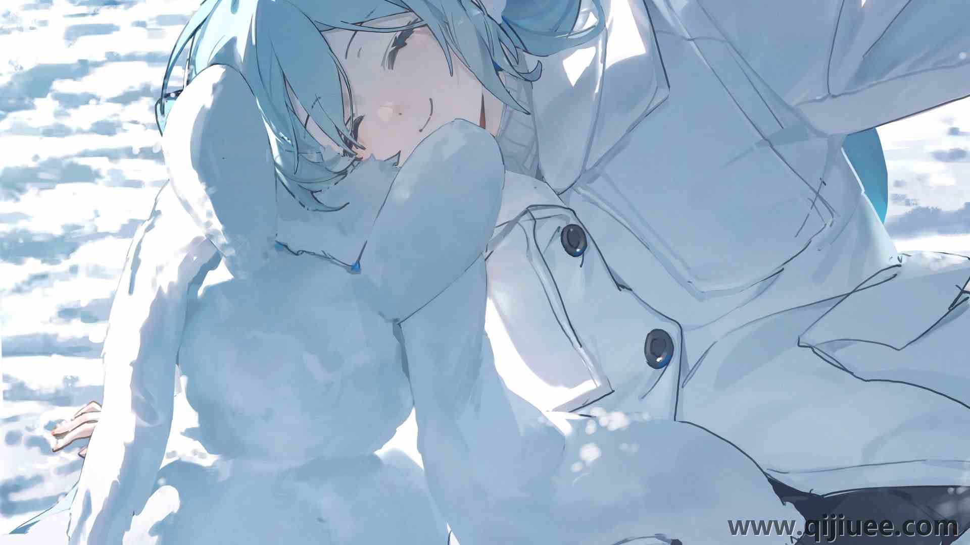 闭眼 微笑 外套 动漫 雪 动漫女孩 耳罩 初音 小提琴 冬天 兔子 4K壁纸4004 x 3590/0.86 MB-柒染云阁