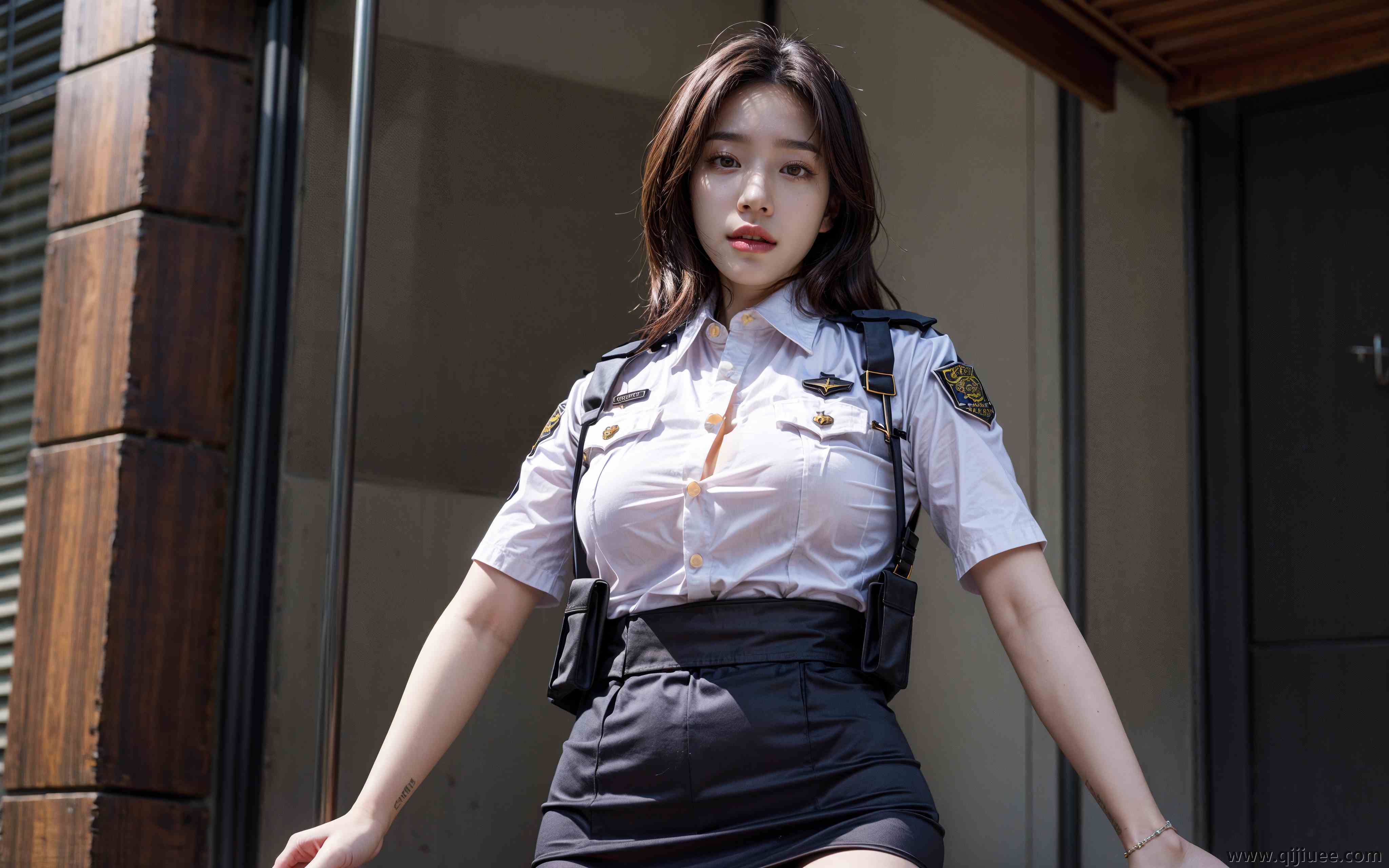 女人 深色皮肤 警察 女警察 站立 人工智能 肖像 制服 4K壁纸4096 x 2560/16.05 MB-柒染云阁