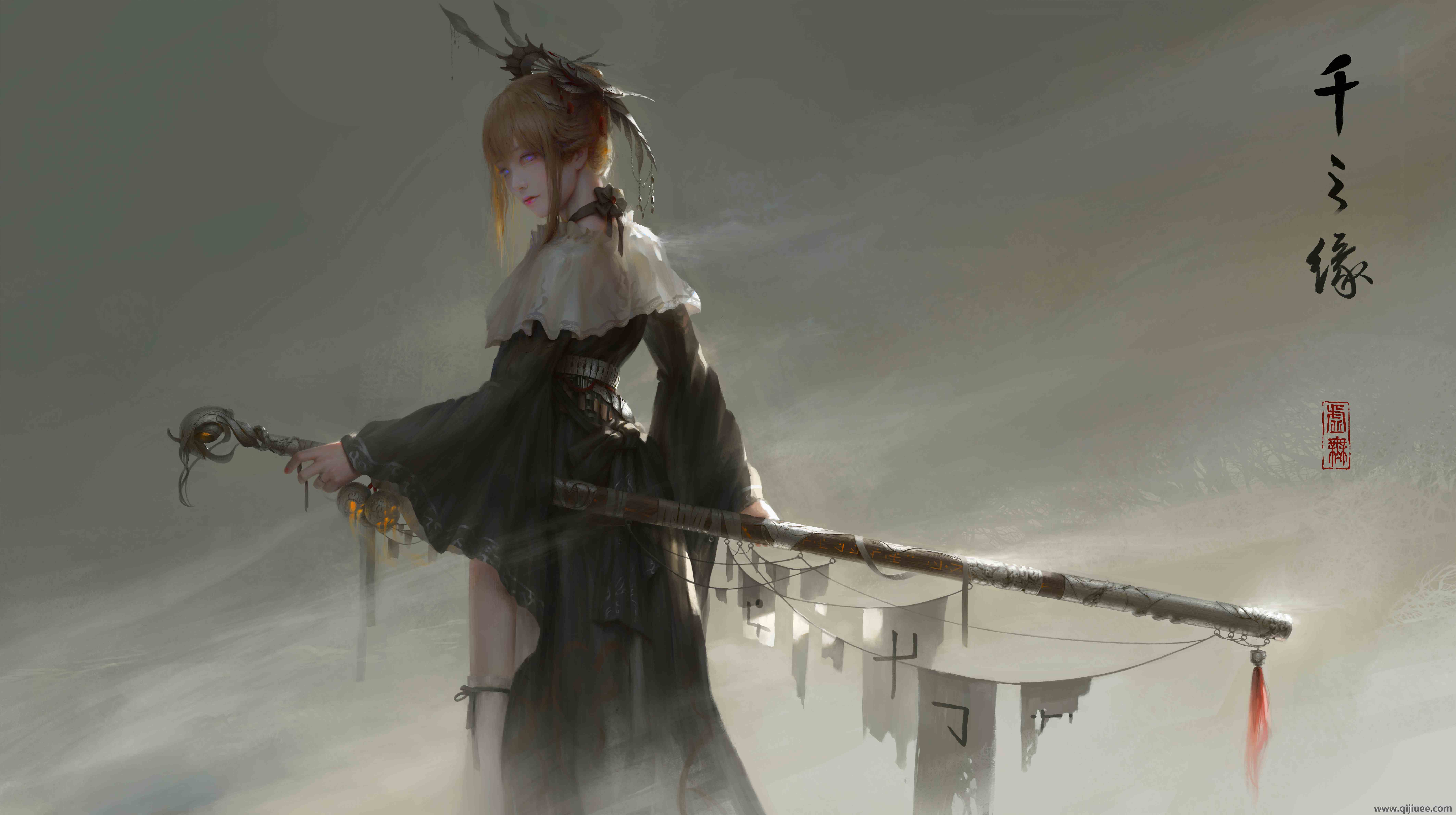 女人 原创 人物 空虚 奇幻 战士 奇幻艺术 剑 8K壁纸8504 x 4762/9.26 MB-柒染云阁